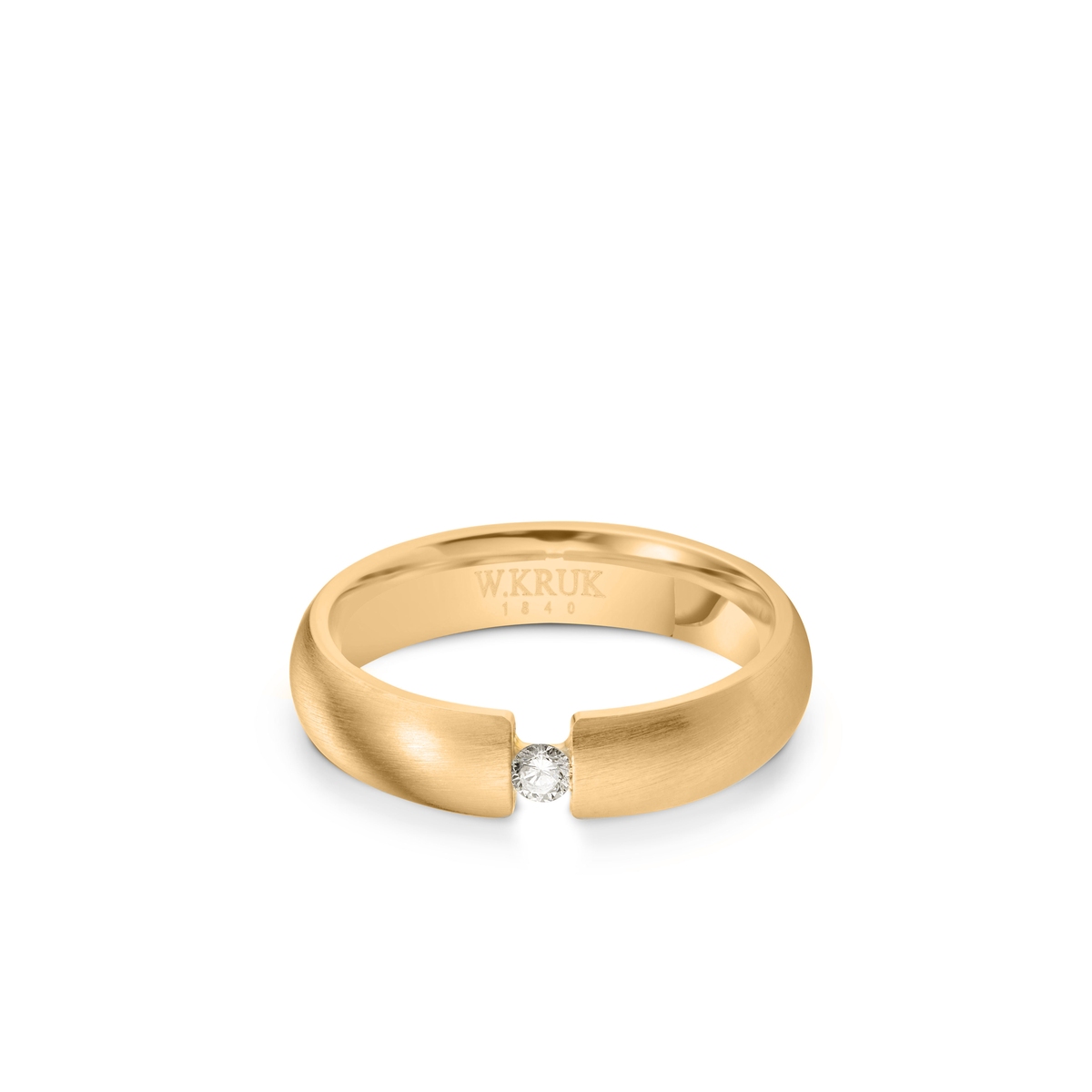 W.KRUK Obrączka złota z brylantem ROSSANO