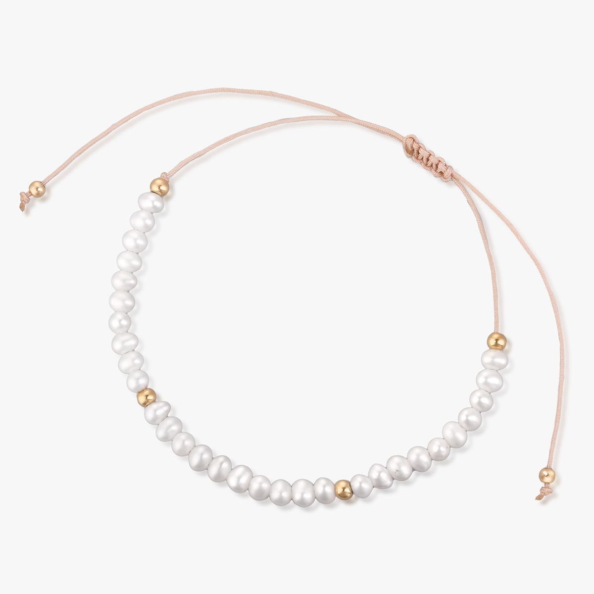 W.KRUK Bransoleta sznurkowa z perłami