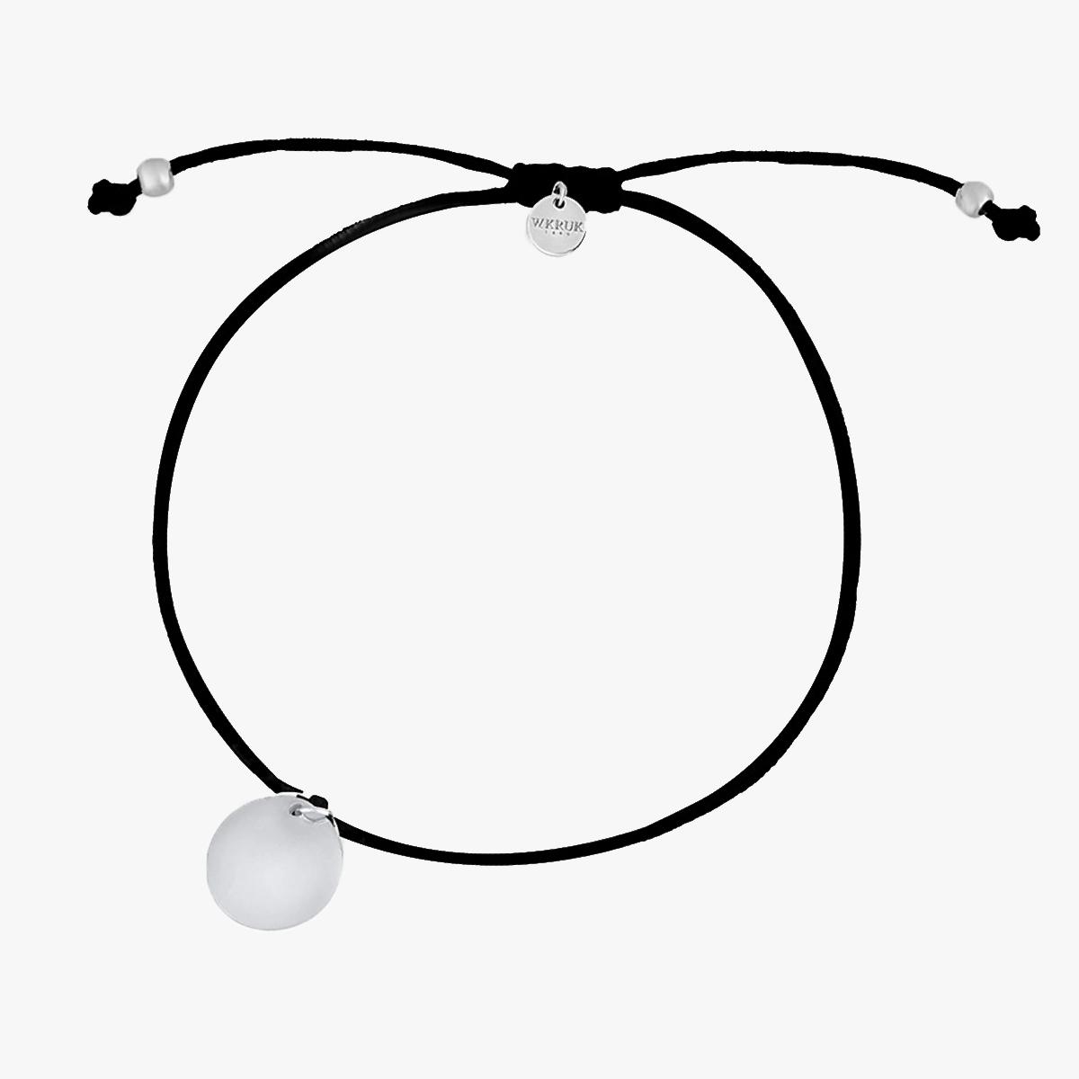 W.KRUK Bransoleta sznurkowa ze srebrną zawieszką