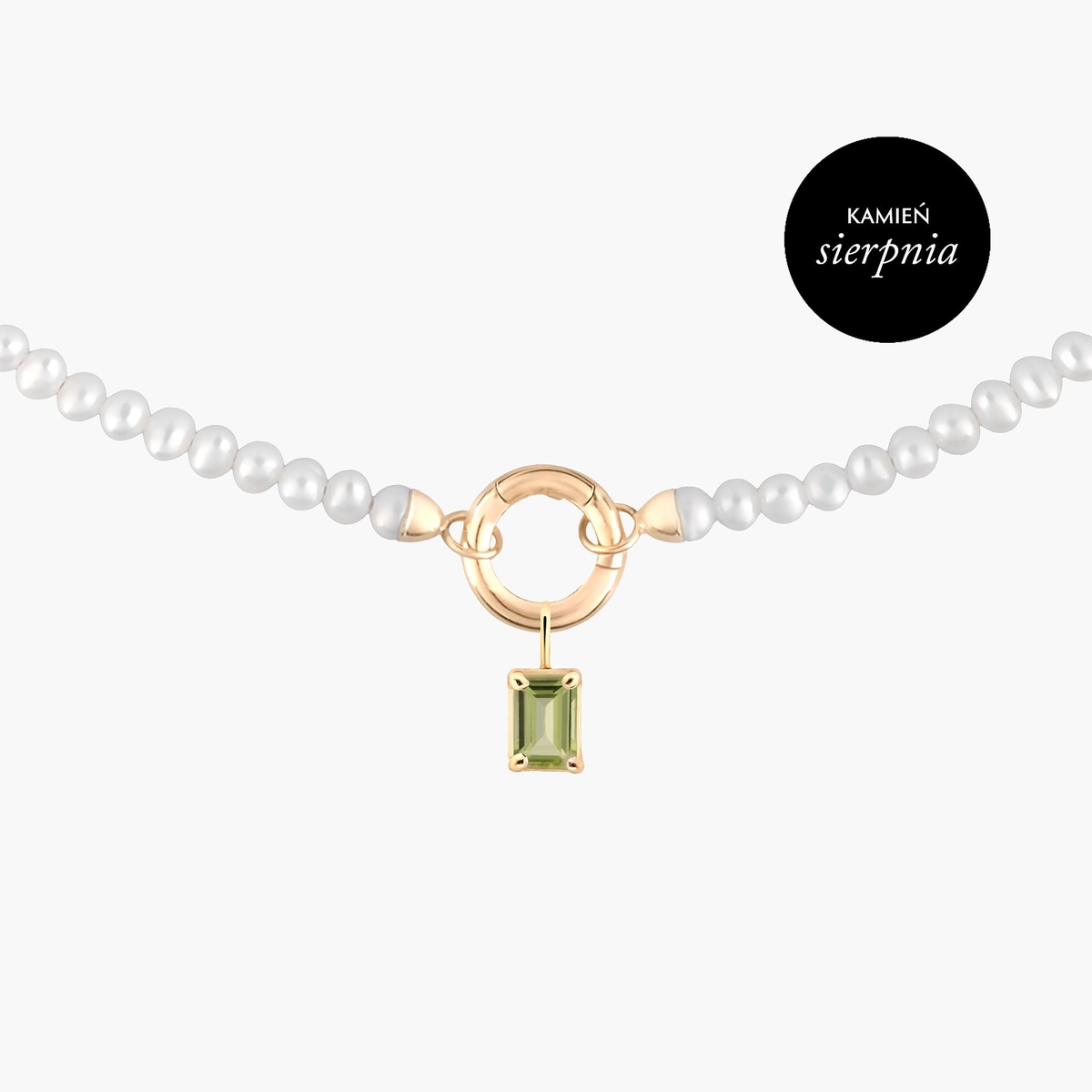 W.KRUK Wisiorek złoty z oliwinem