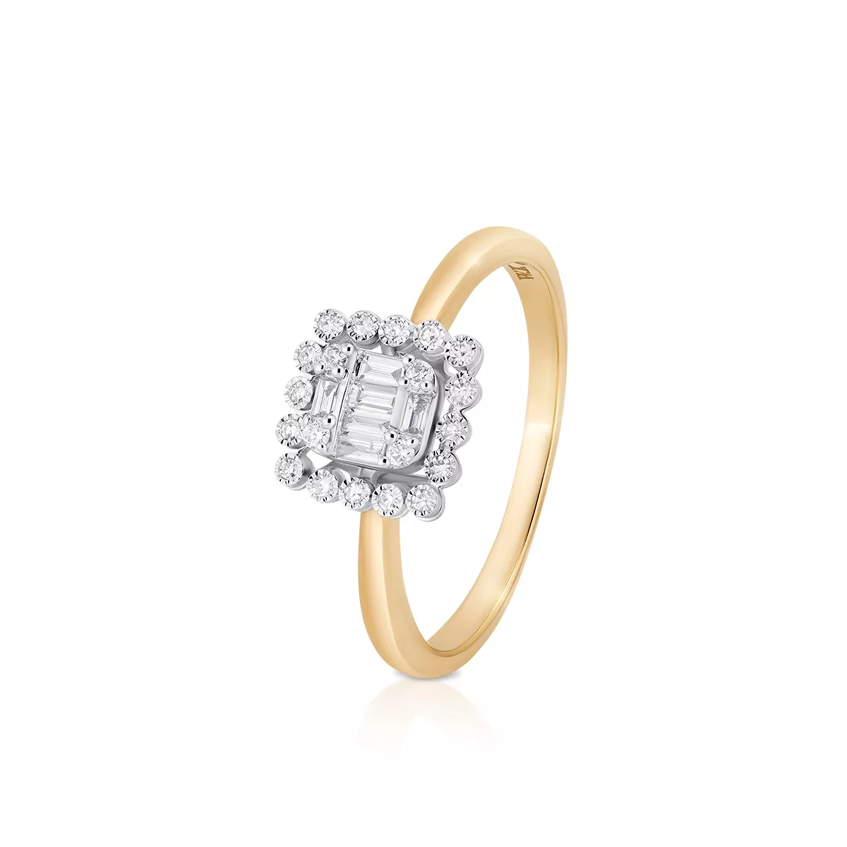 W.KRUK Pierścionek złoty bicolor z brylantem i diamentami