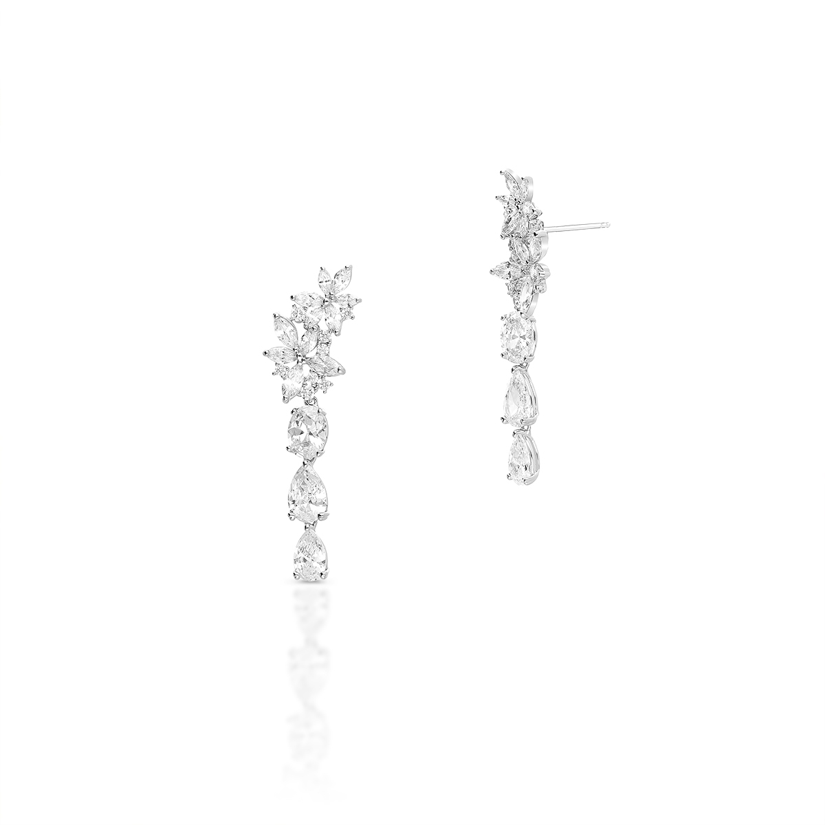 W.KRUK Kolczyki mosiężne z cyrkoniami