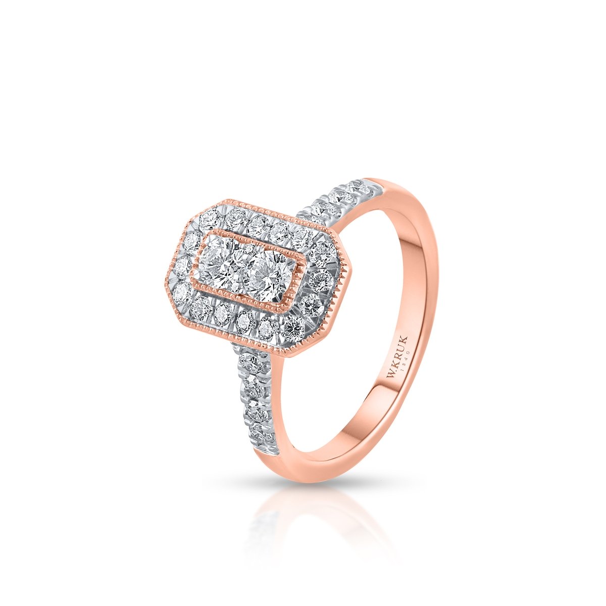 W.KRUK Pierścionek złoty z diamentami