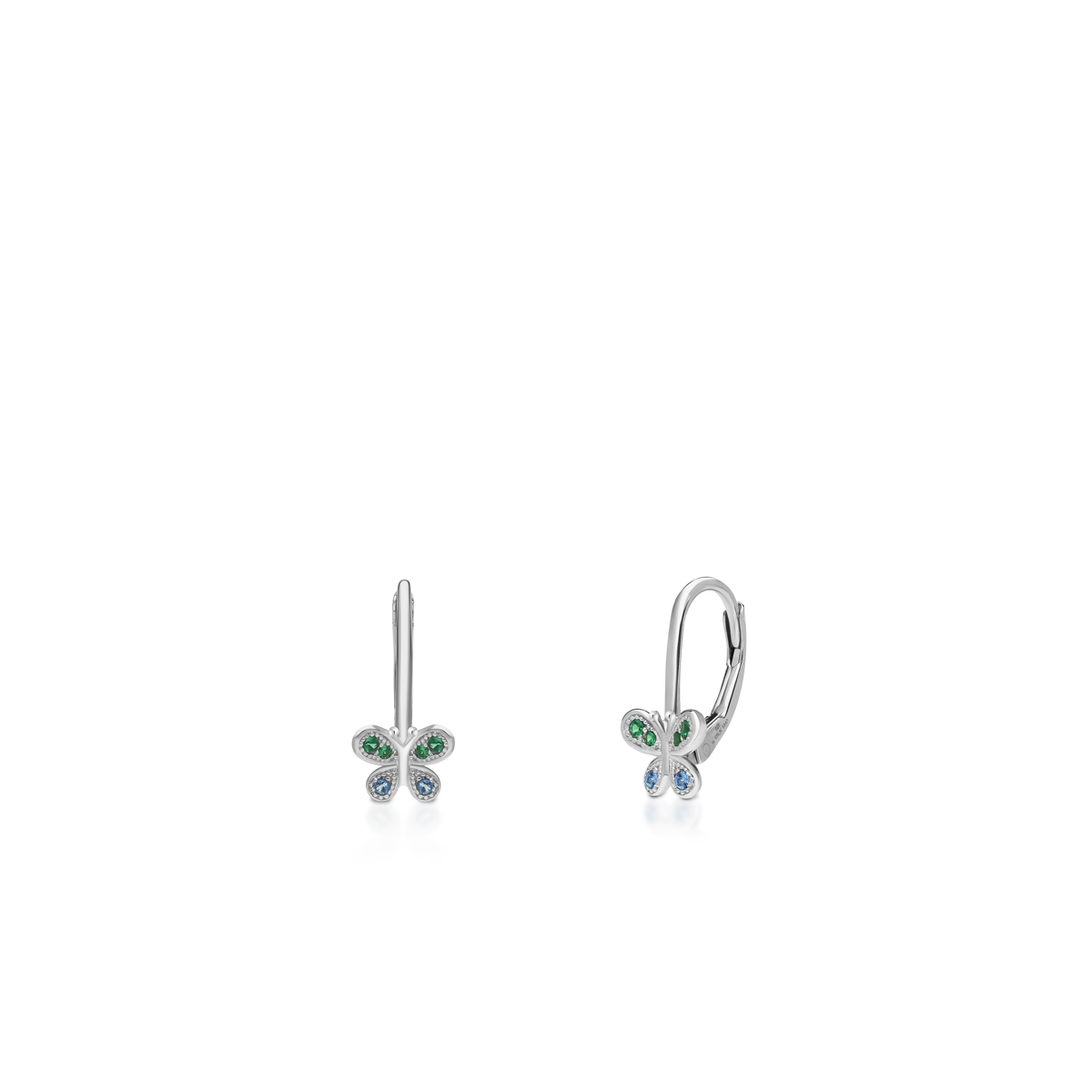 W.KRUK Kolczyki srebrne motylki