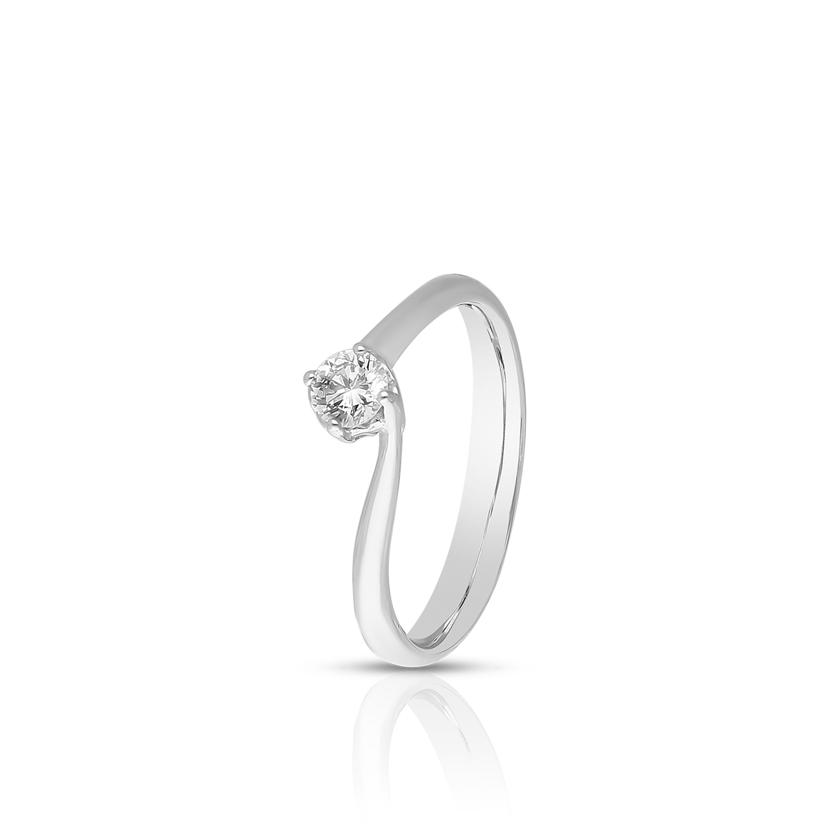 W.KRUK Pierścionek białe złoto RECARLO