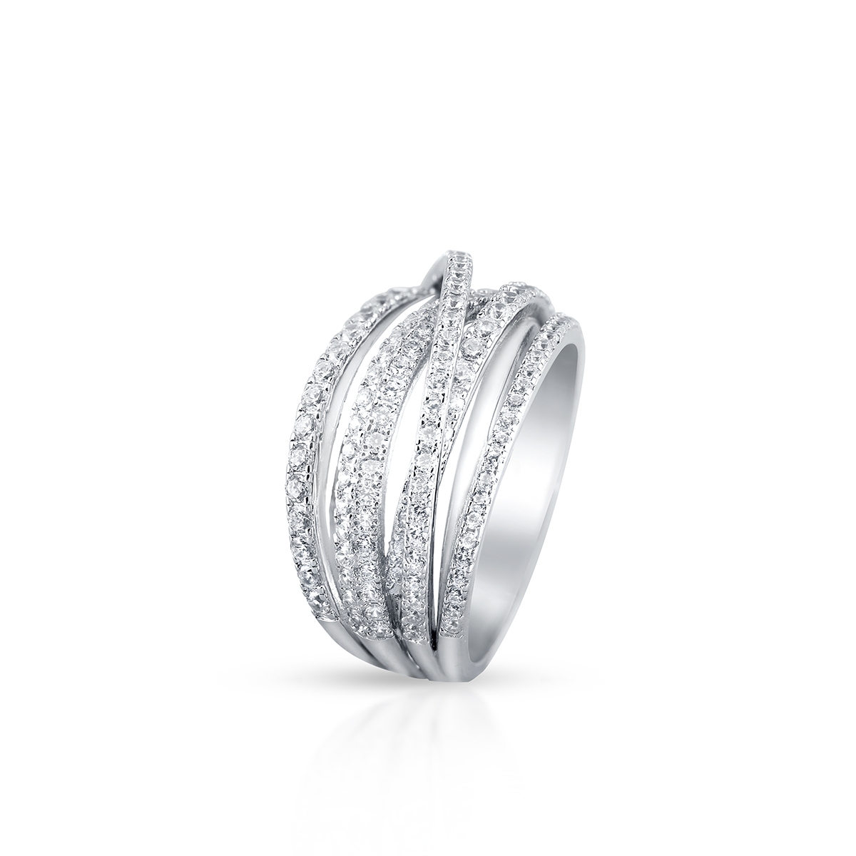 W.KRUK Pierścionek srebrny z cyrkoniami