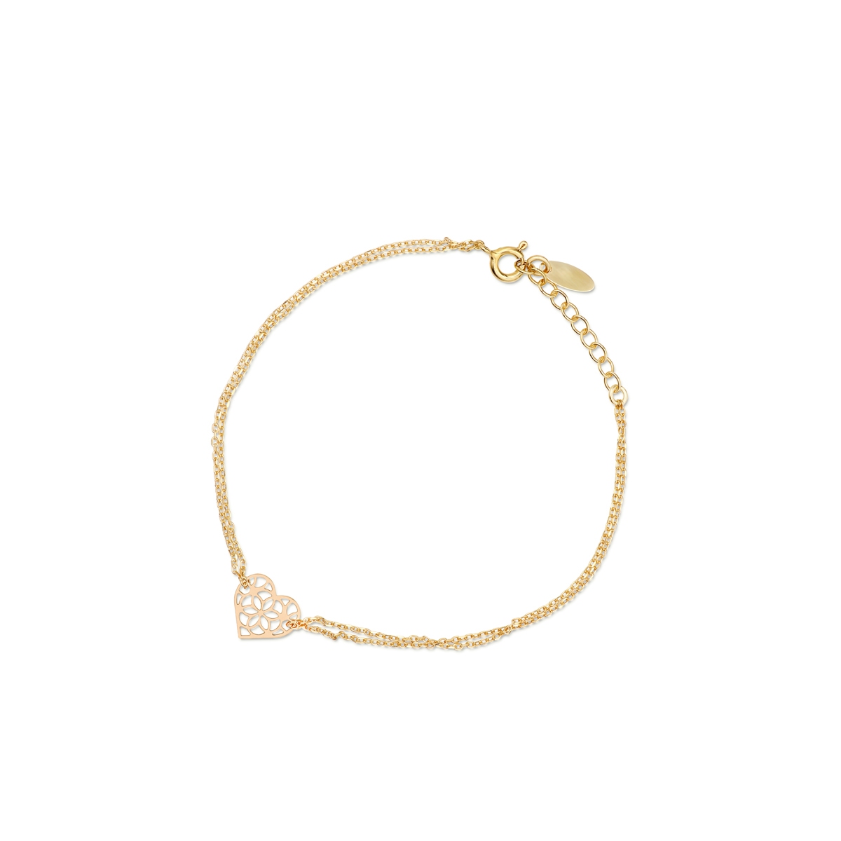 W.KRUK Bransoletka srebrna pozłacana ażurowa serce