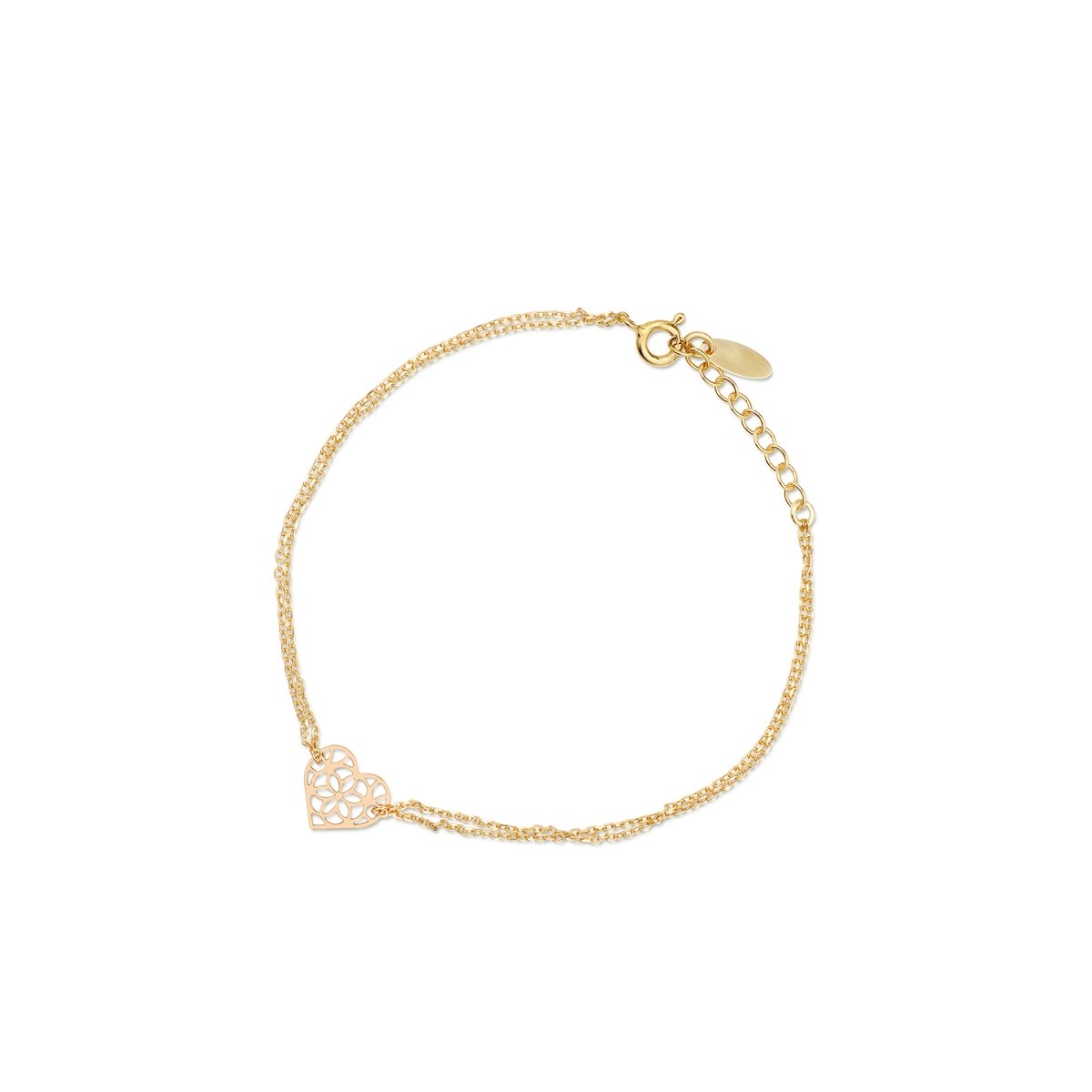 W.KRUK Bransoletka srebrna pozłacana ażurowa serce