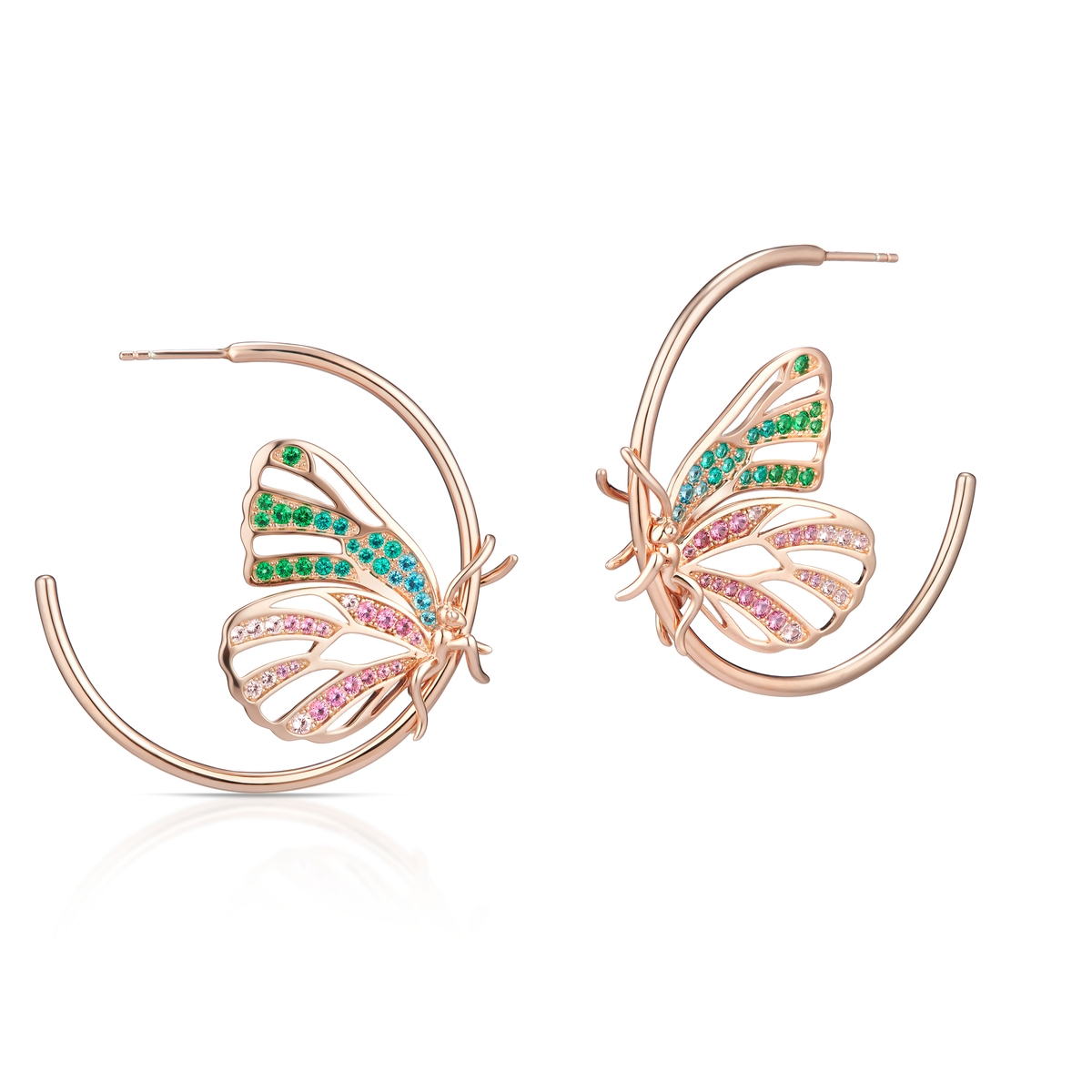 W.KRUK Kolczyki srebrne Preludium Butterfly