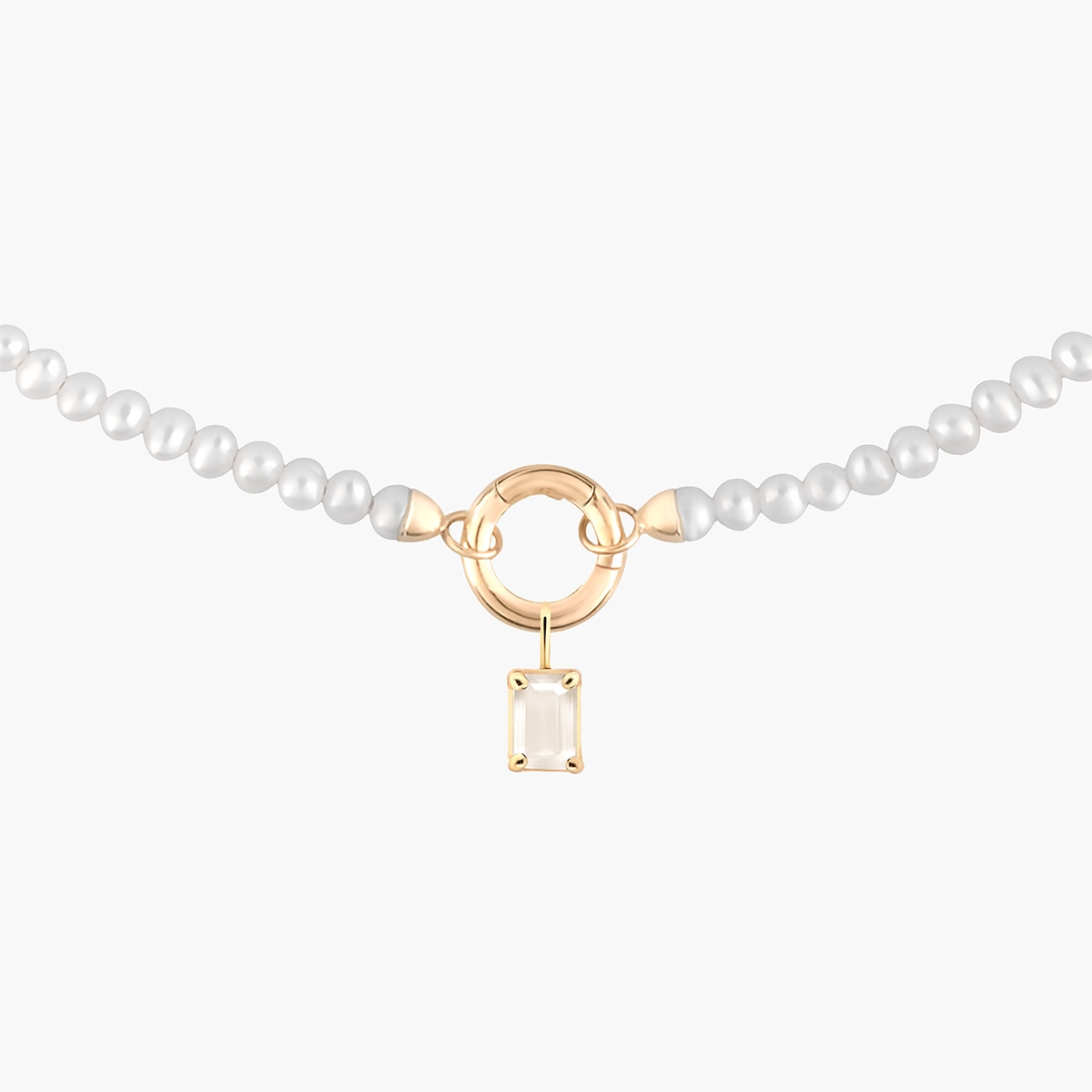 W.KRUK Wisiorek złoty z kamieniem księżycowym