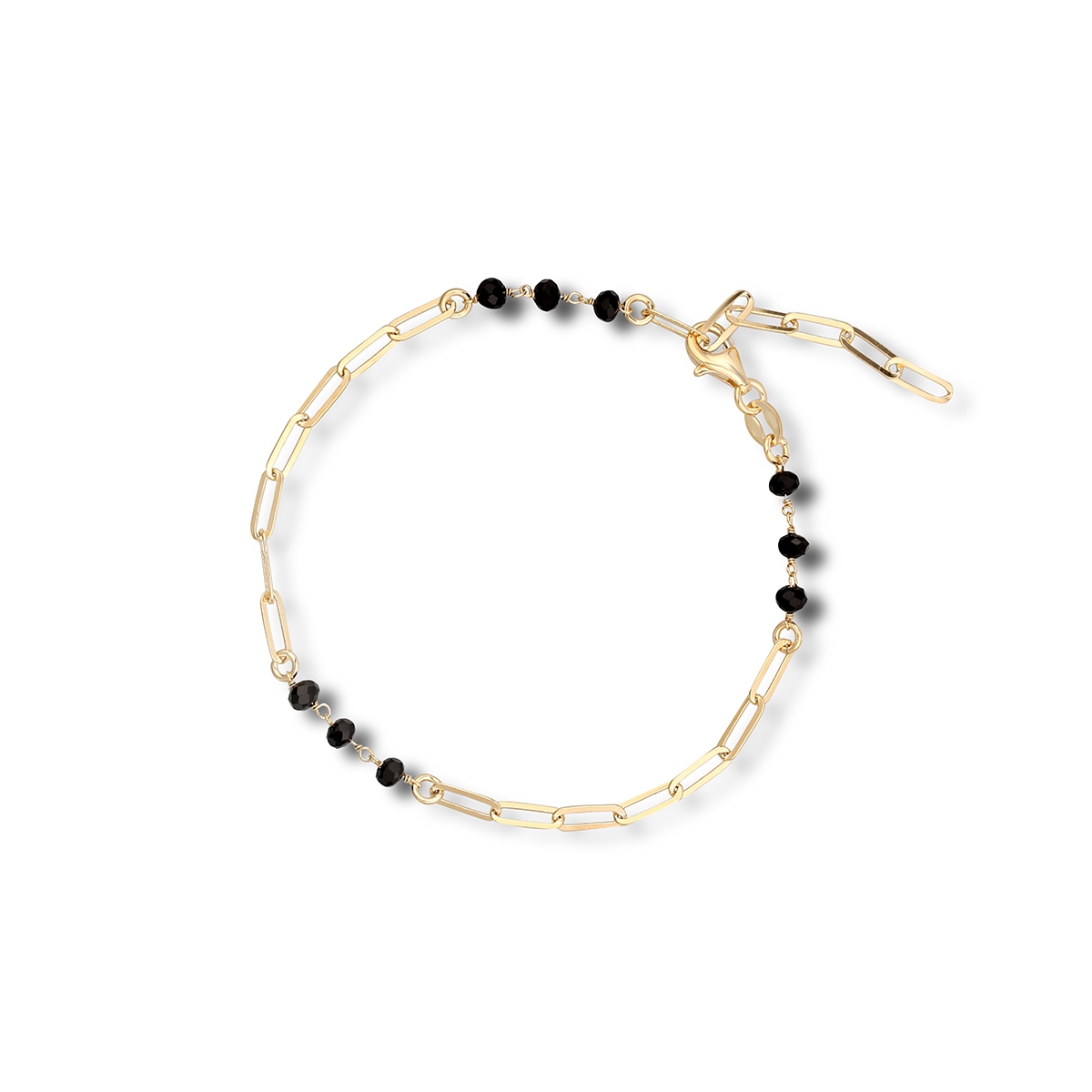 W.KRUK Bransoleta złocona z czarnymi cyrkoniami