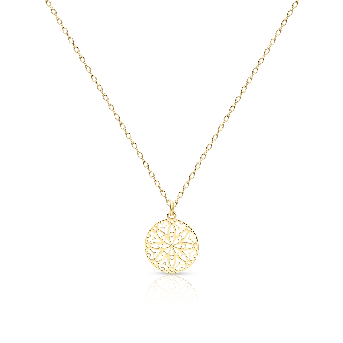 W.KRUK Naszyjnik srebrny pozłacany arabeska