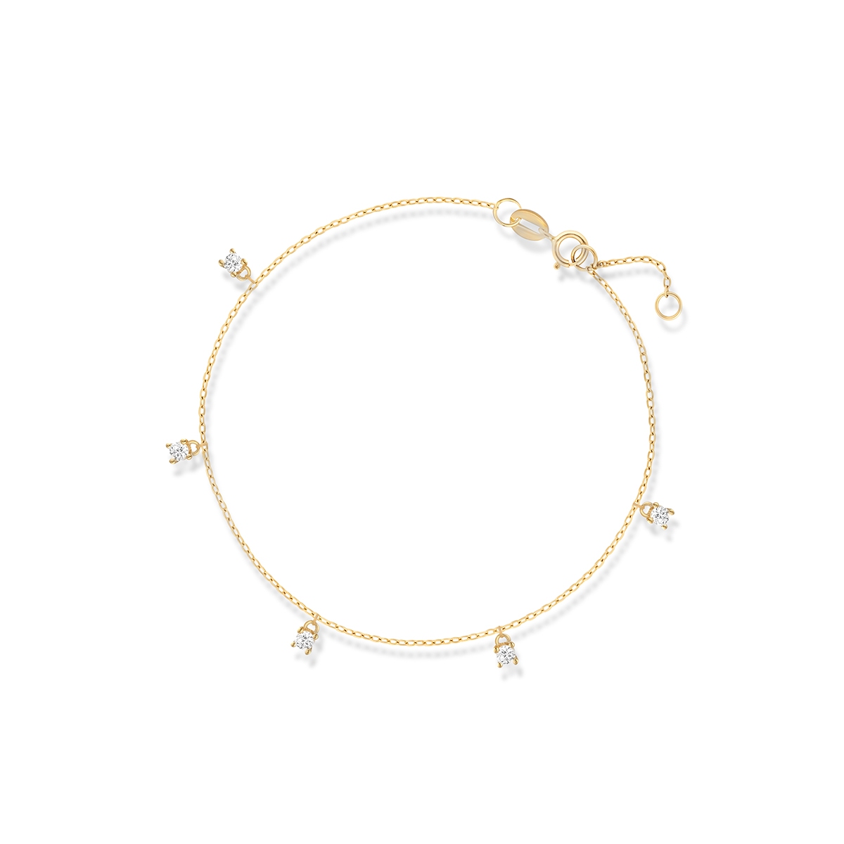 W.KRUK Bransoleta złota z wiszącymi cyrkoniami