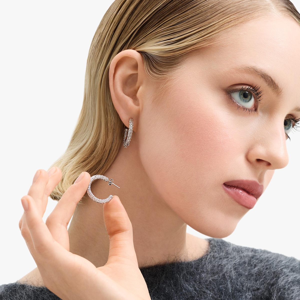 W.KRUK Kolczyki srebrne ażurowe