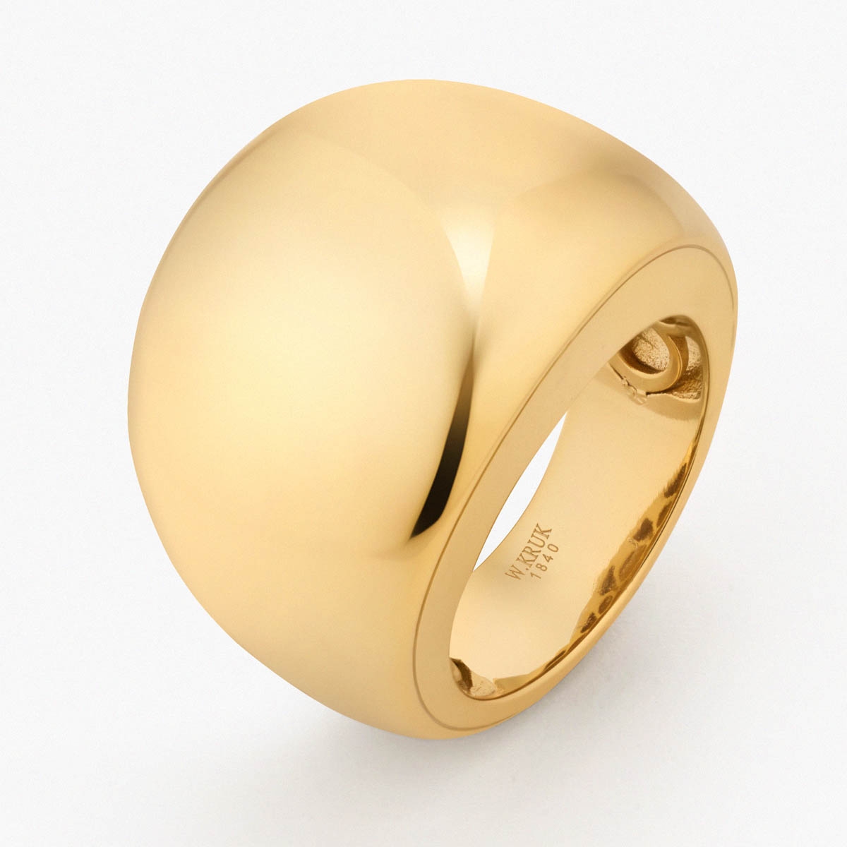 W.KRUK Pierścionek srebrny pozłacany