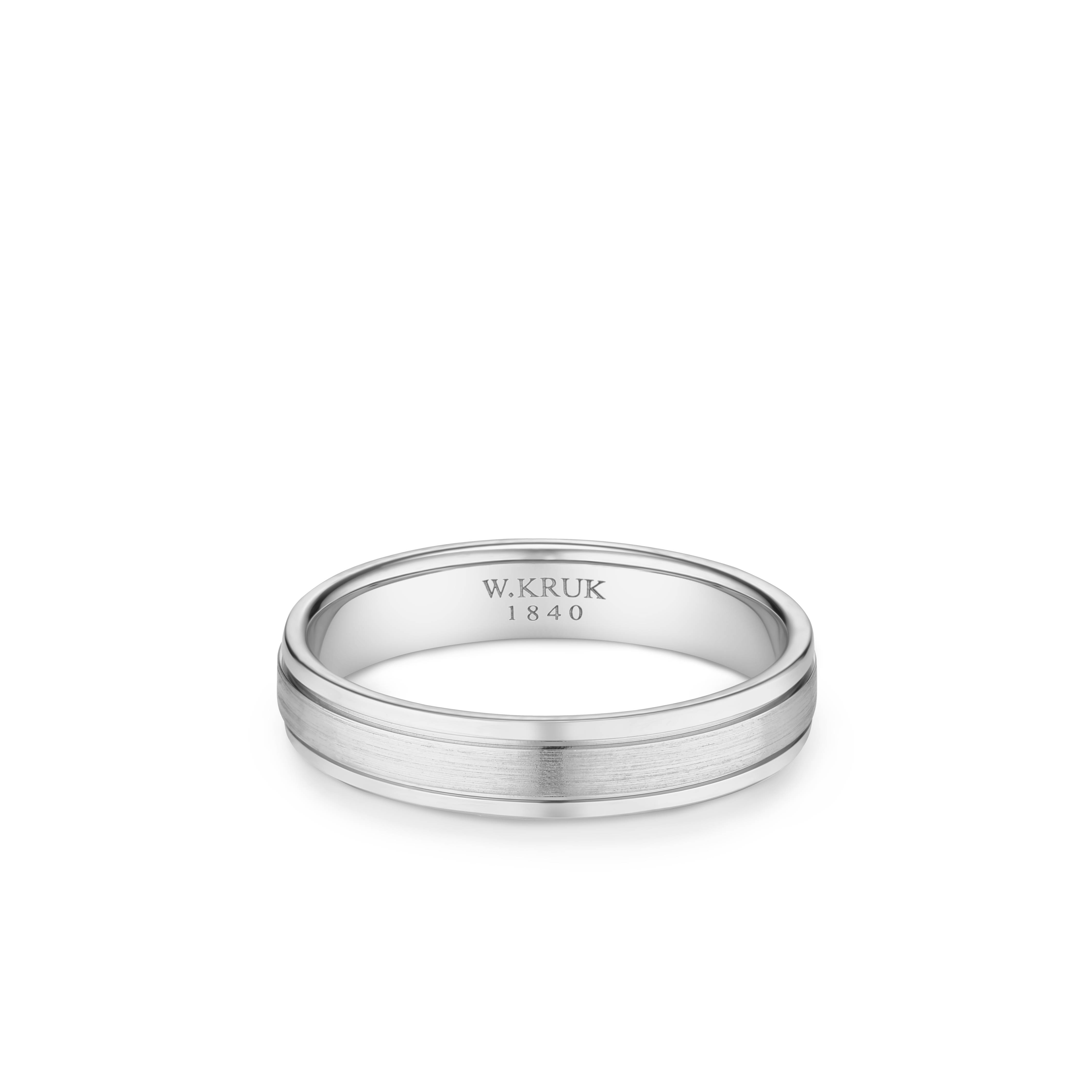 W.KRUK - Obrączka ślubna srebrna męska Soria