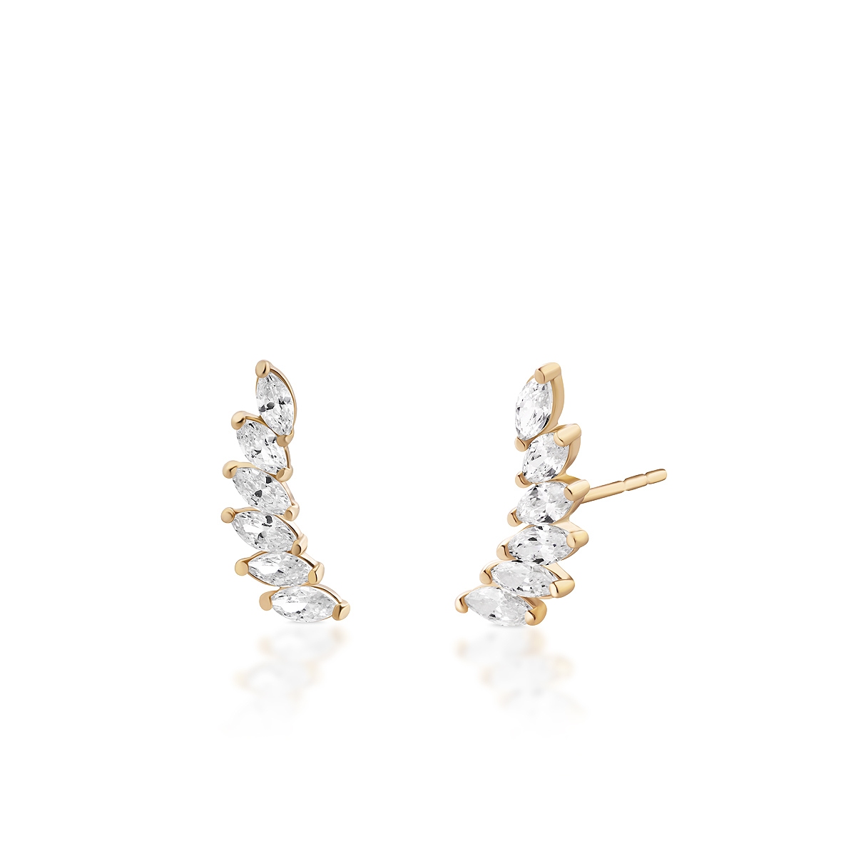 W.KRUK Kolczyki złote z cyrkoniami