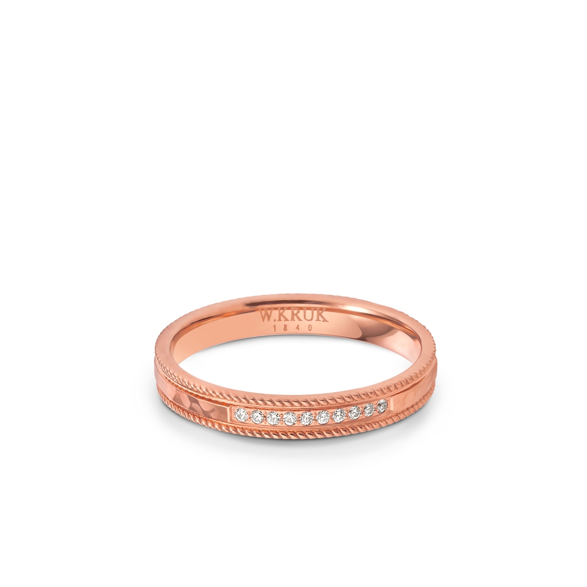 W.KRUK Obrączka złota z brylantami MYSTIC