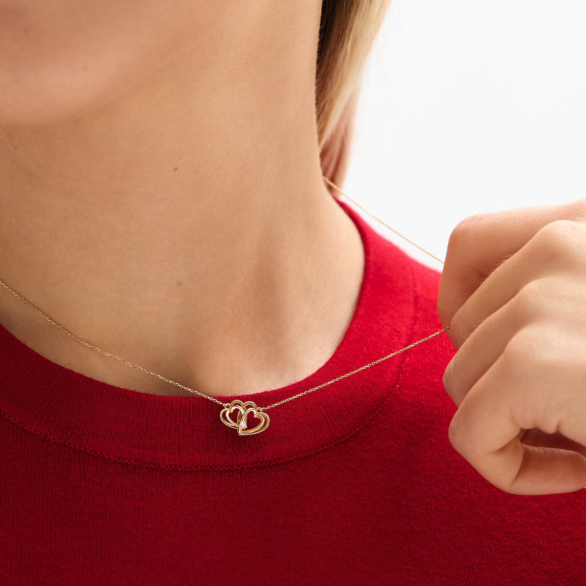 W.KRUK Naszyjnik złoty z diamentem laboratoryjnym Czułość