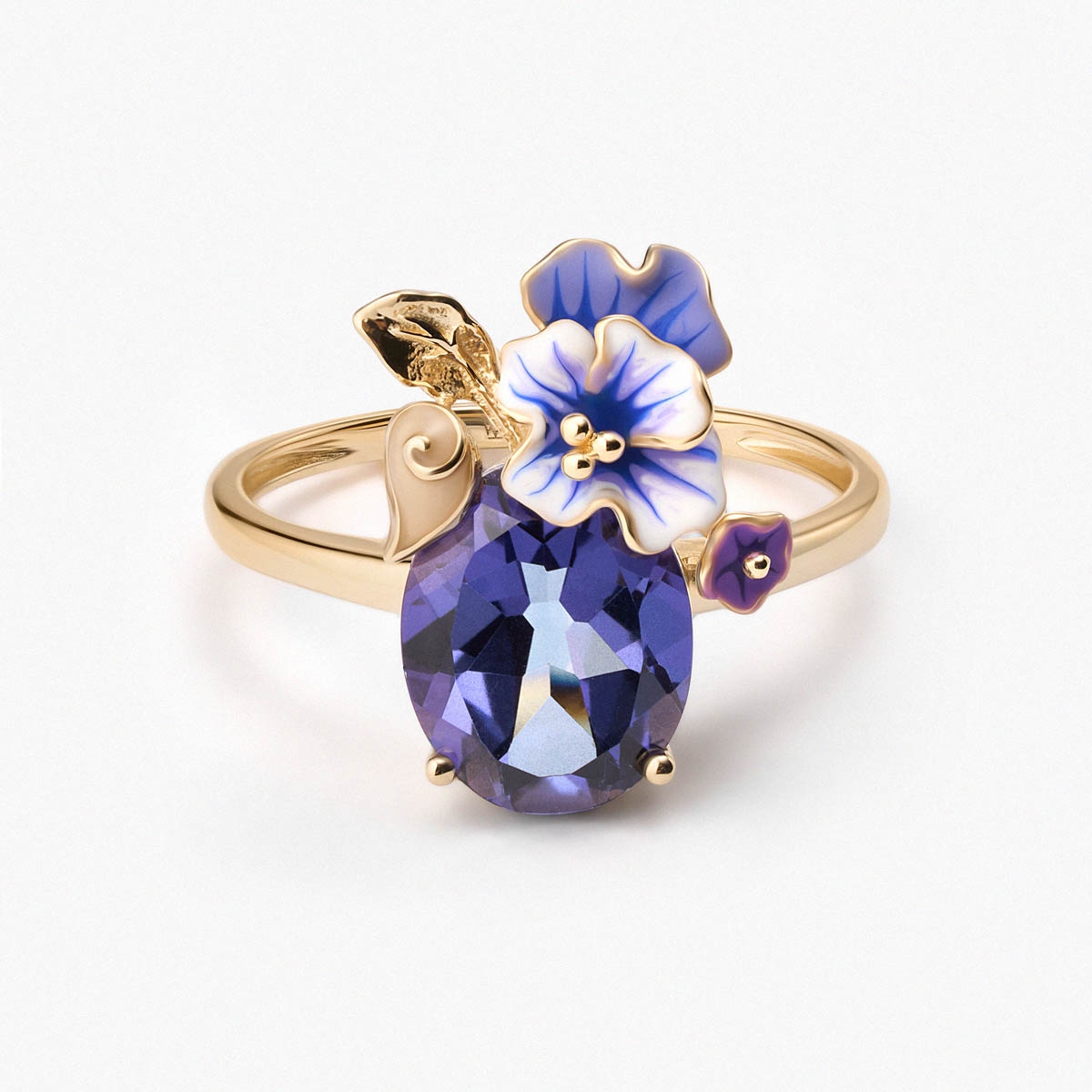 W.KRUK Pierścionek złoty Kwiaty Nocy Bratki