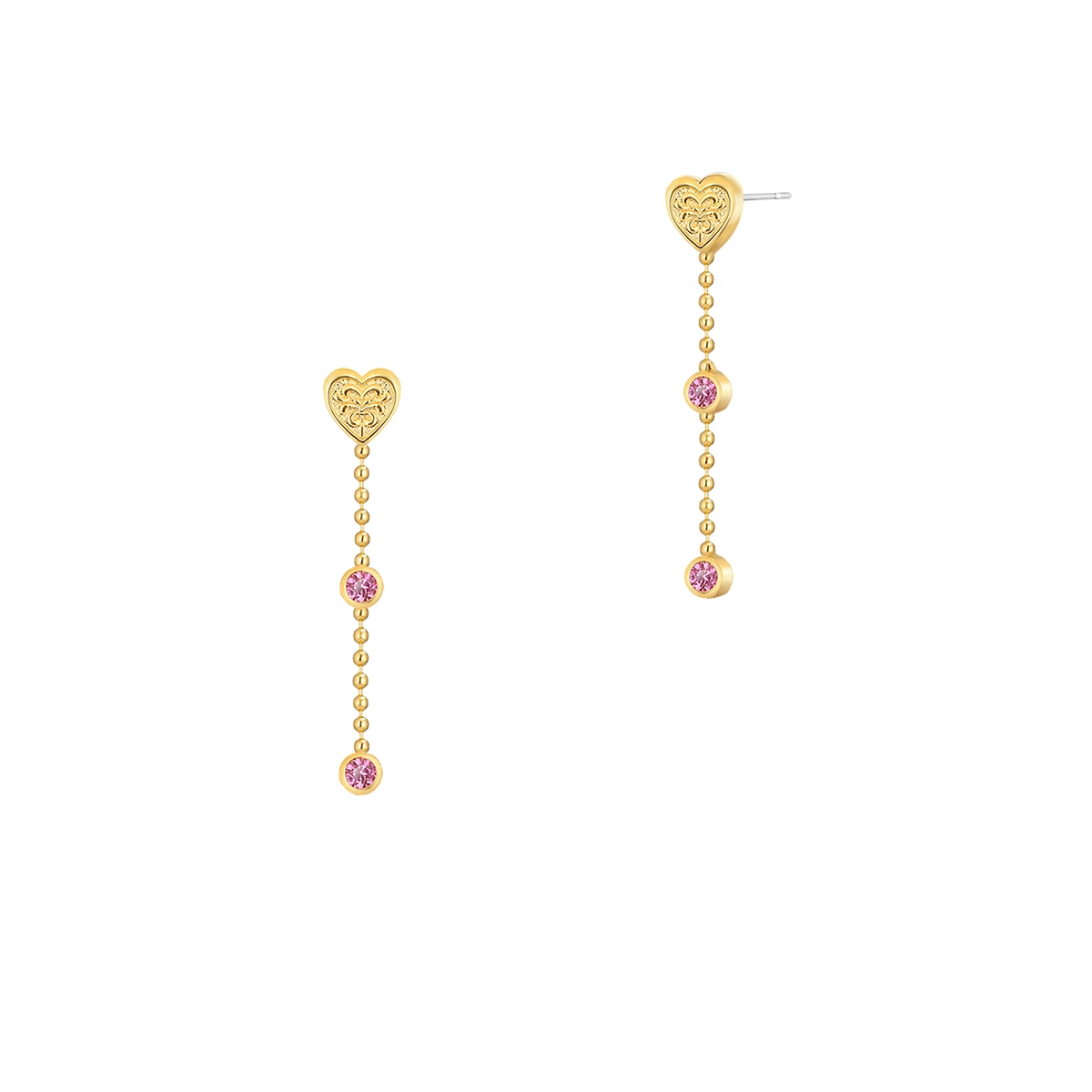 W.KRUK Kolczyki Różowy Kier Wonderland