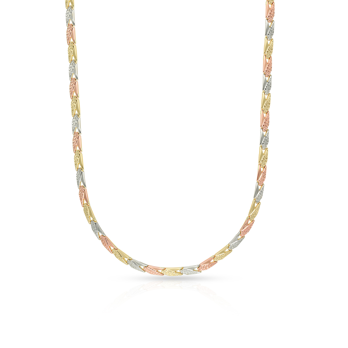 W.KRUK - Naszyjnik złoty tricolor