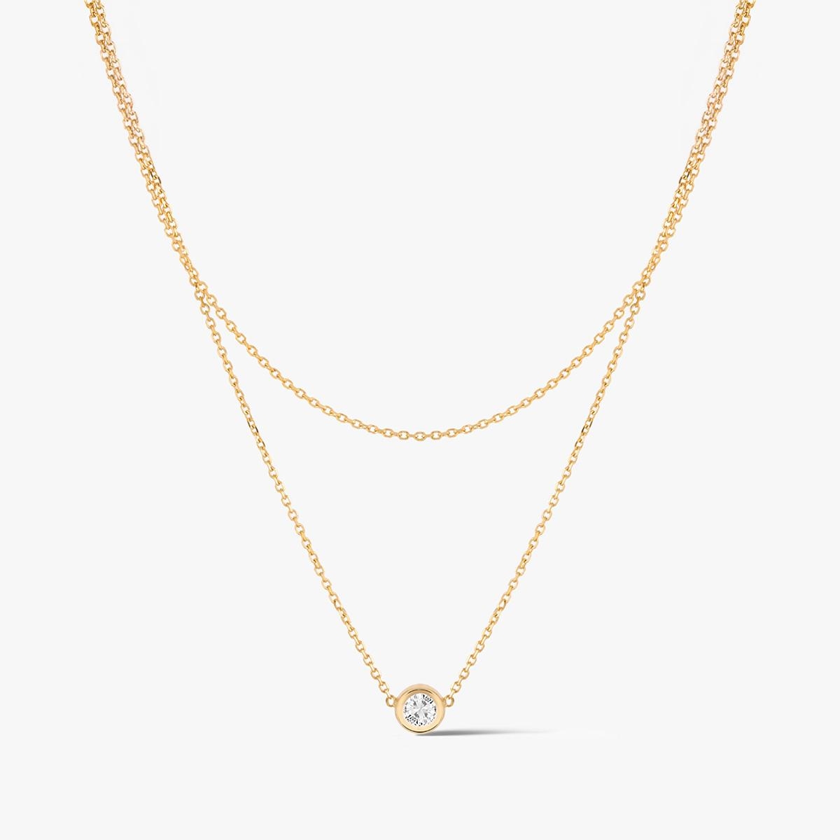 W.KRUK Naszyjnik złoty kaskadowy z cyrkonią