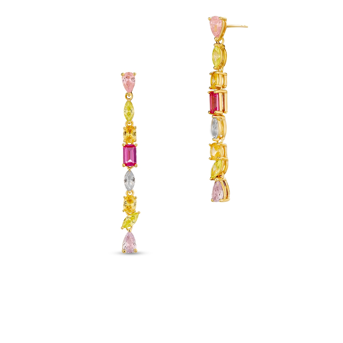 W.KRUK Kolczyki srebrne z kolorowymi kamieniami Mozaika