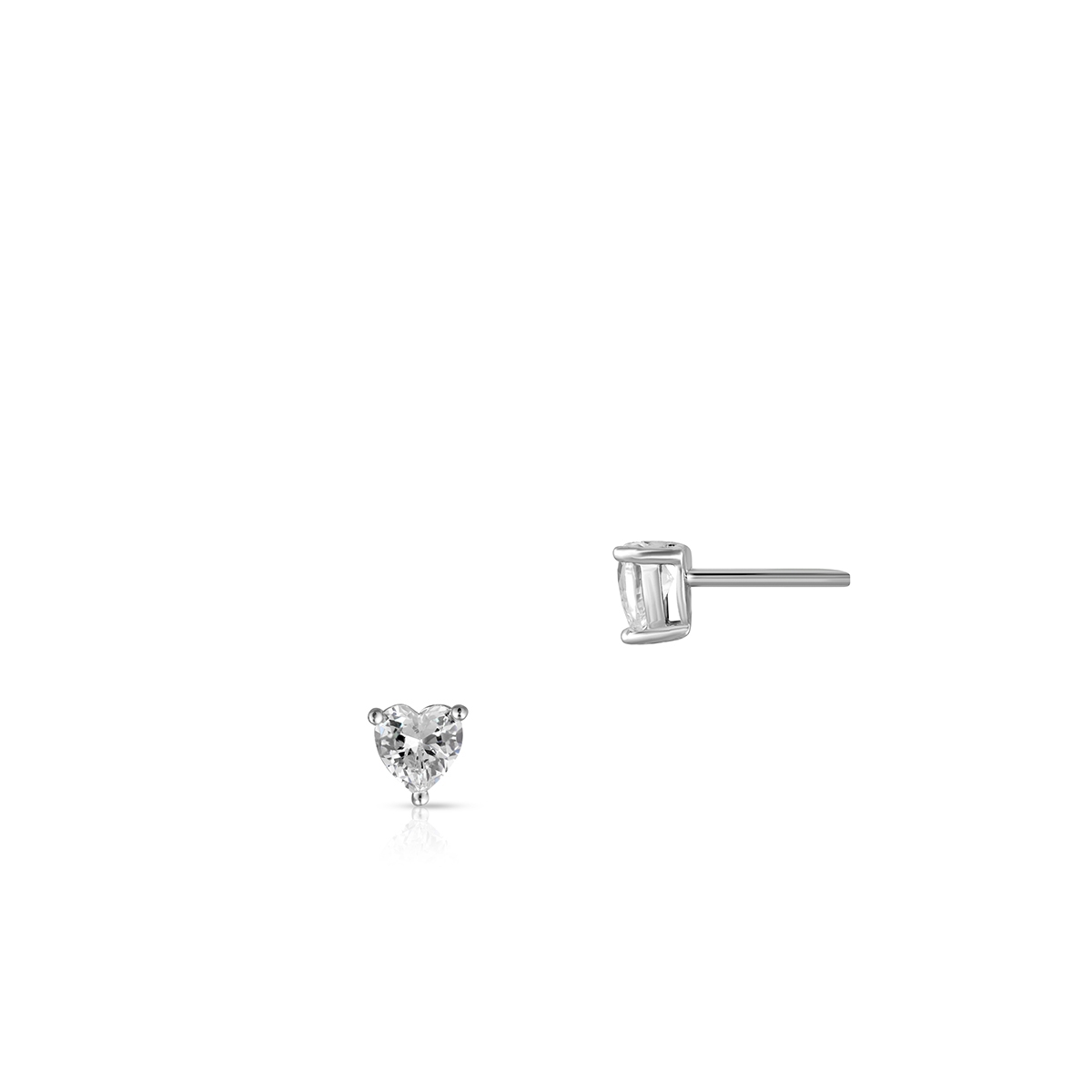 W.KRUK Kolczyki srebrne serduszka z cyrkoniami