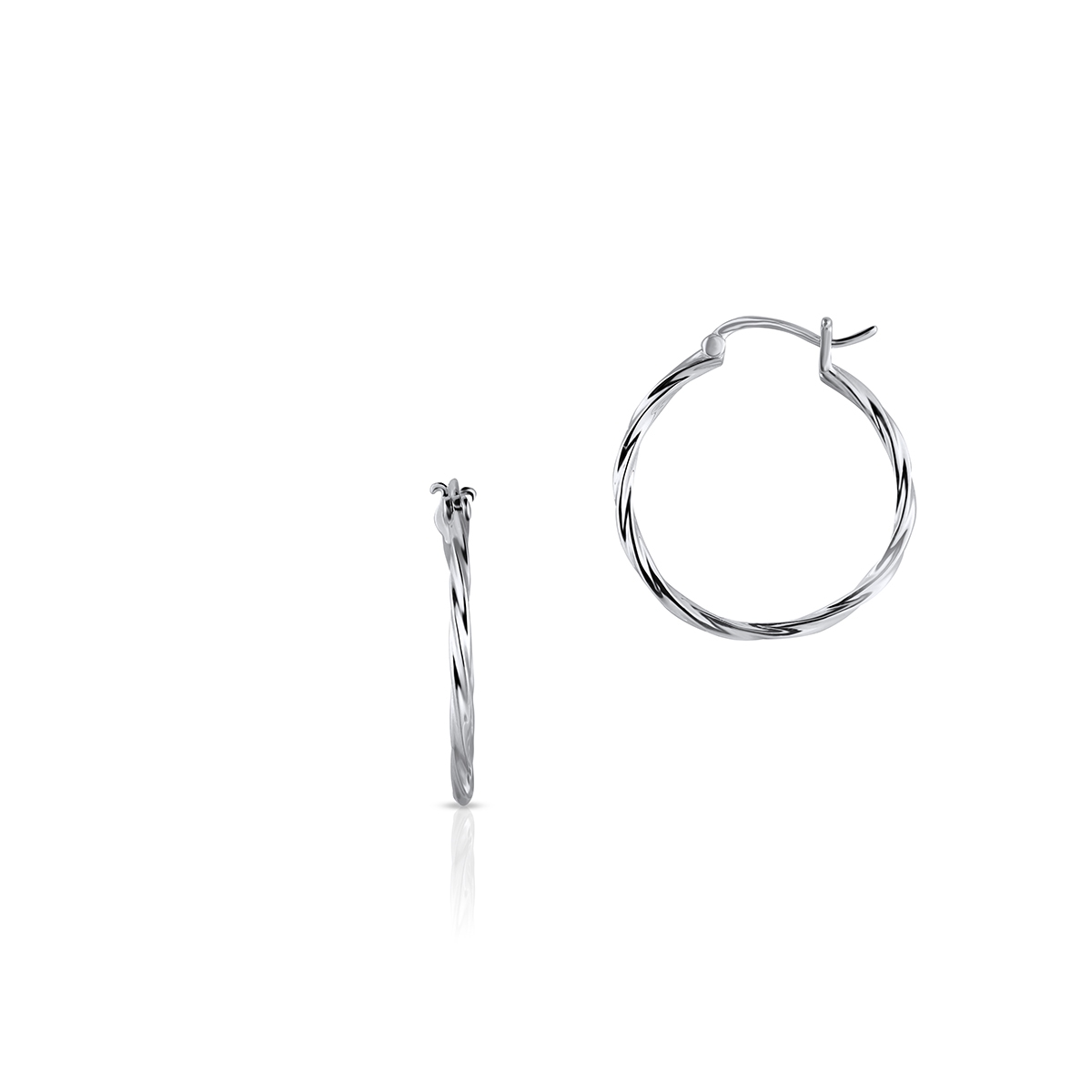 W.KRUK Kolczyki srebrne plecione koła