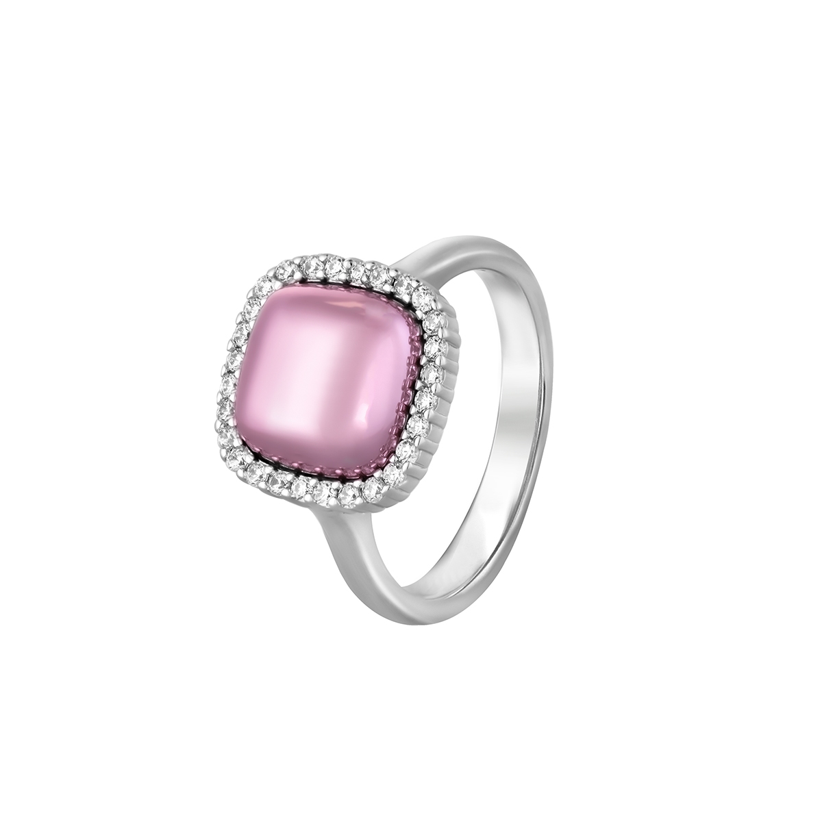 W.KRUK Pierścionek Pink Square Princess Club