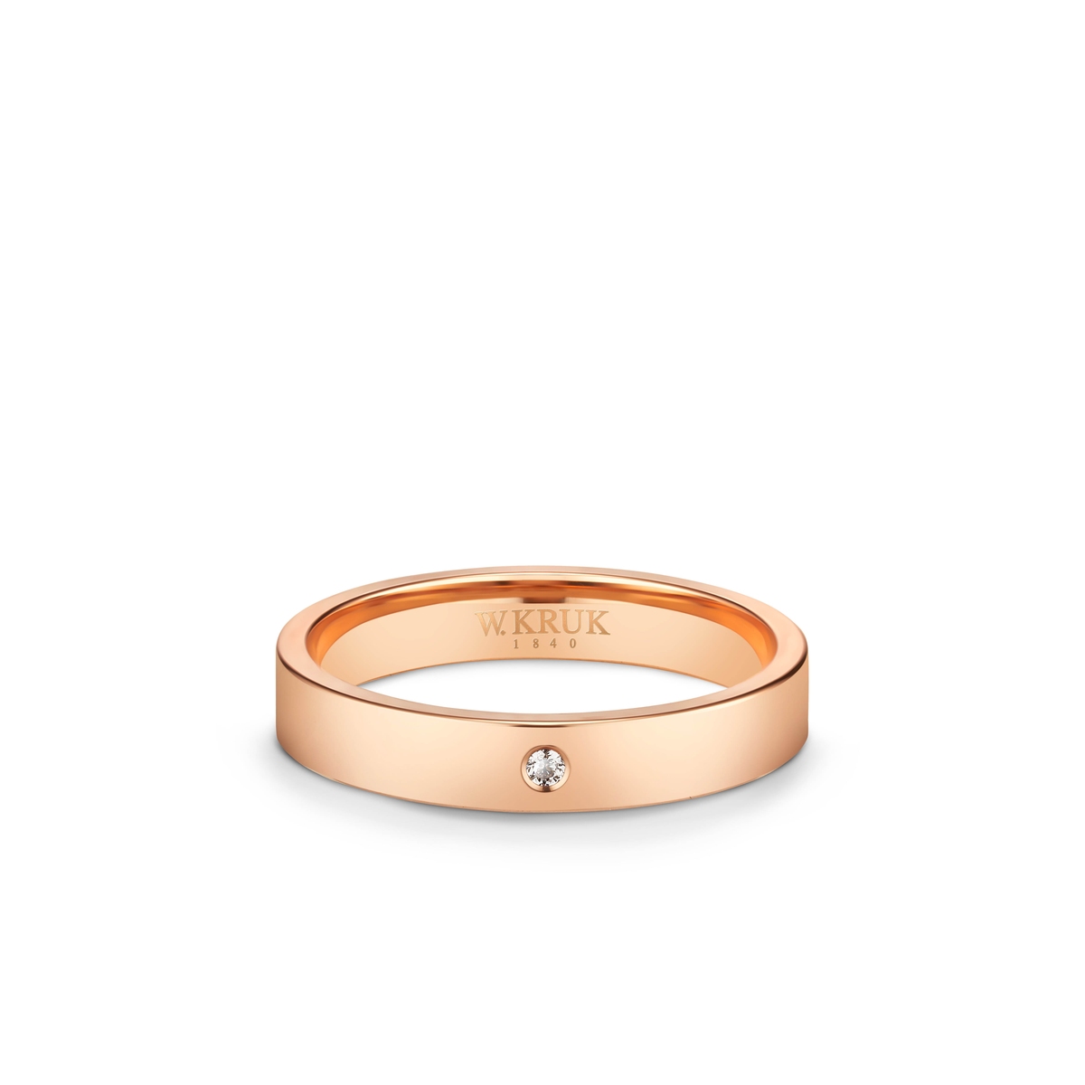 W.KRUK Obrączka złota z brylantem AURORA