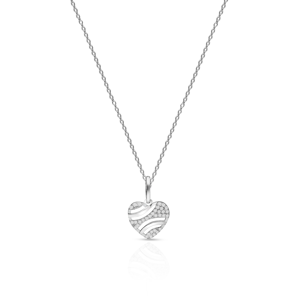 W.KRUK Wisiorek srebrny serce z cyrkoniami