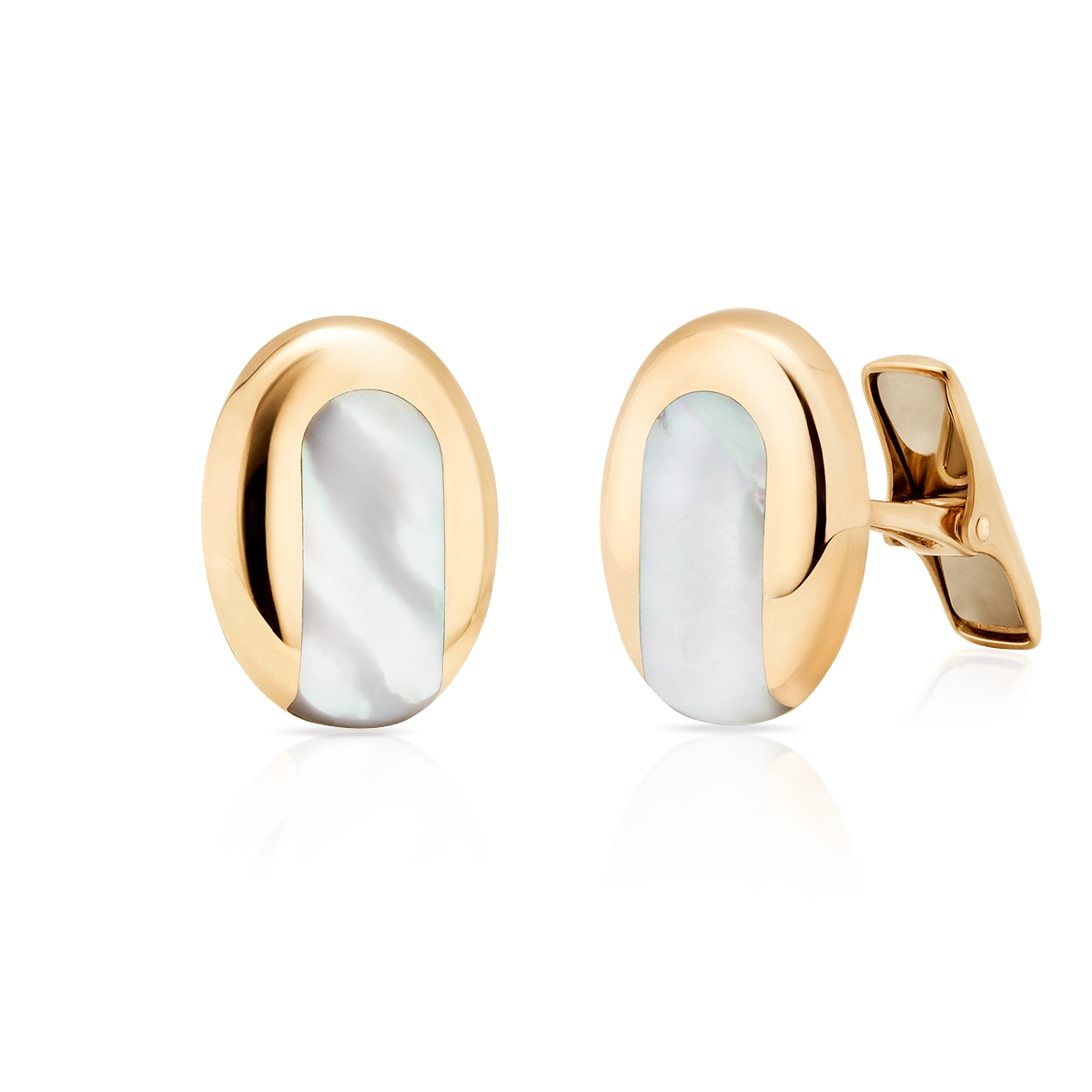 W.KRUK Spinki do koszuli złote z masą perłową