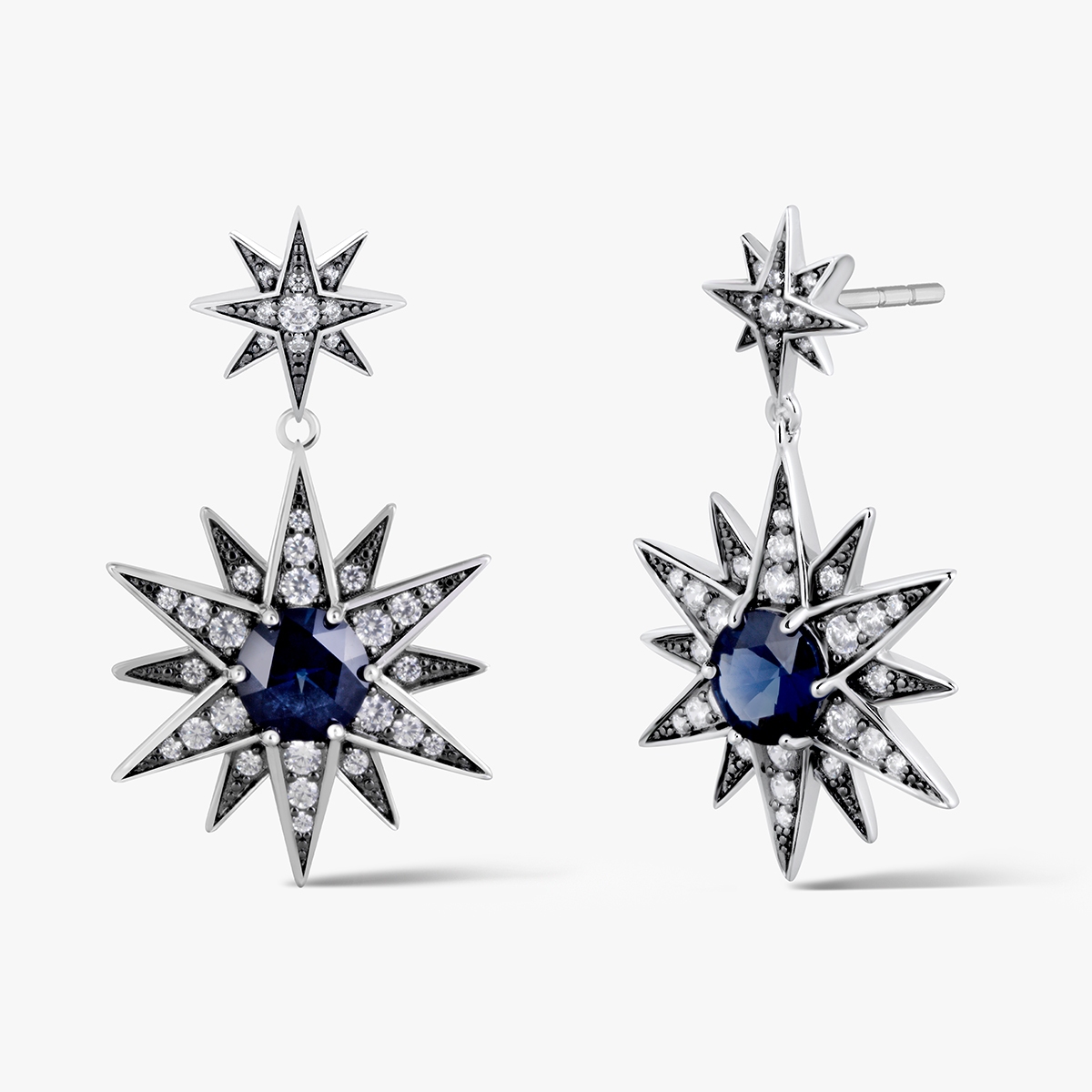 W.KRUK Kolczyki srebrne Royal Star