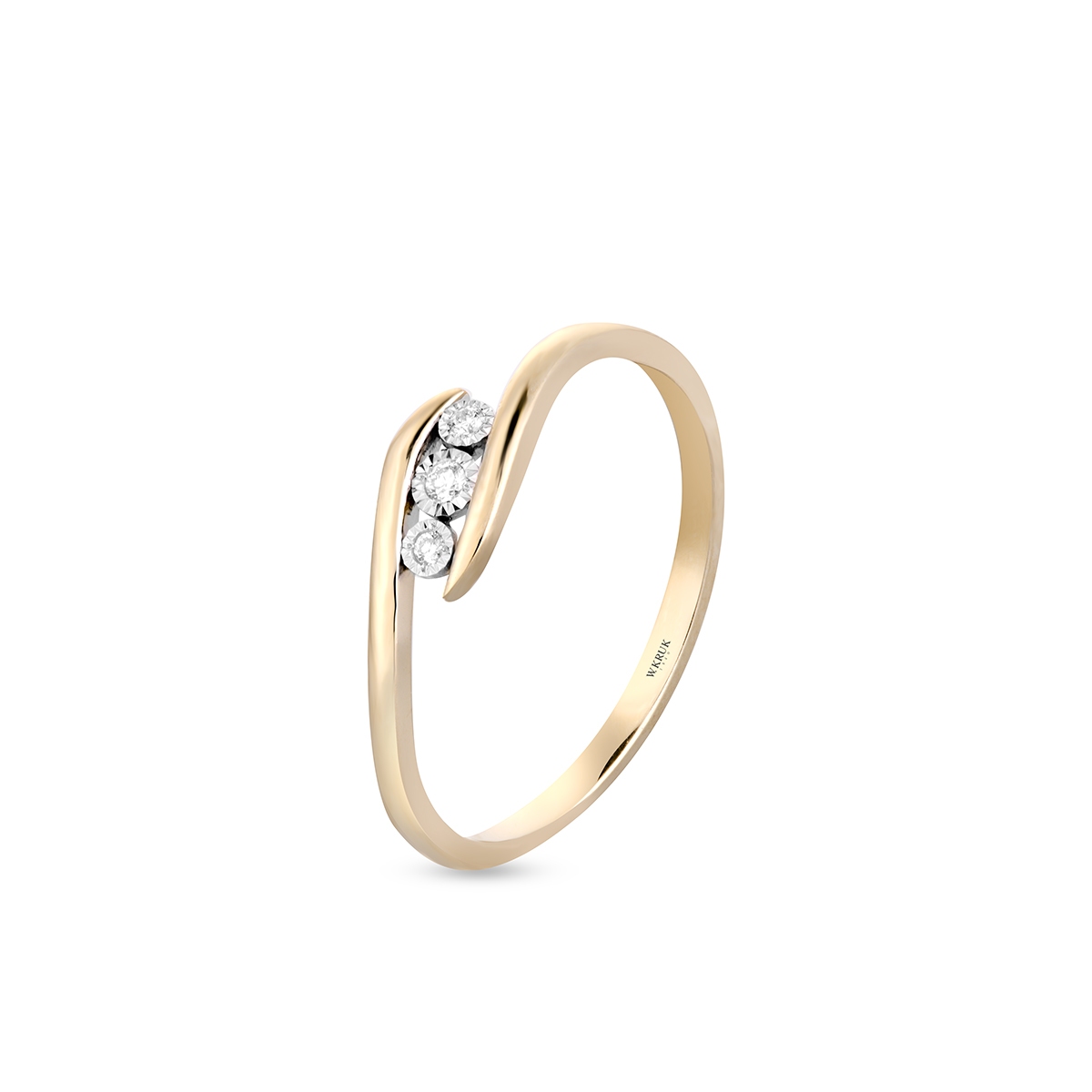 W.KRUK Pierścionek złoty z diamentami