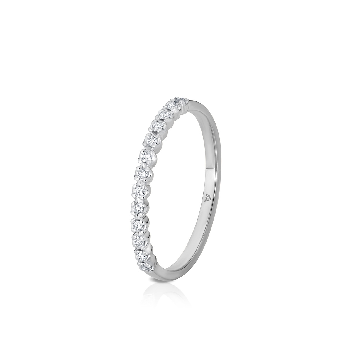 W.KRUK Pierścionek białe złoto z diamentami