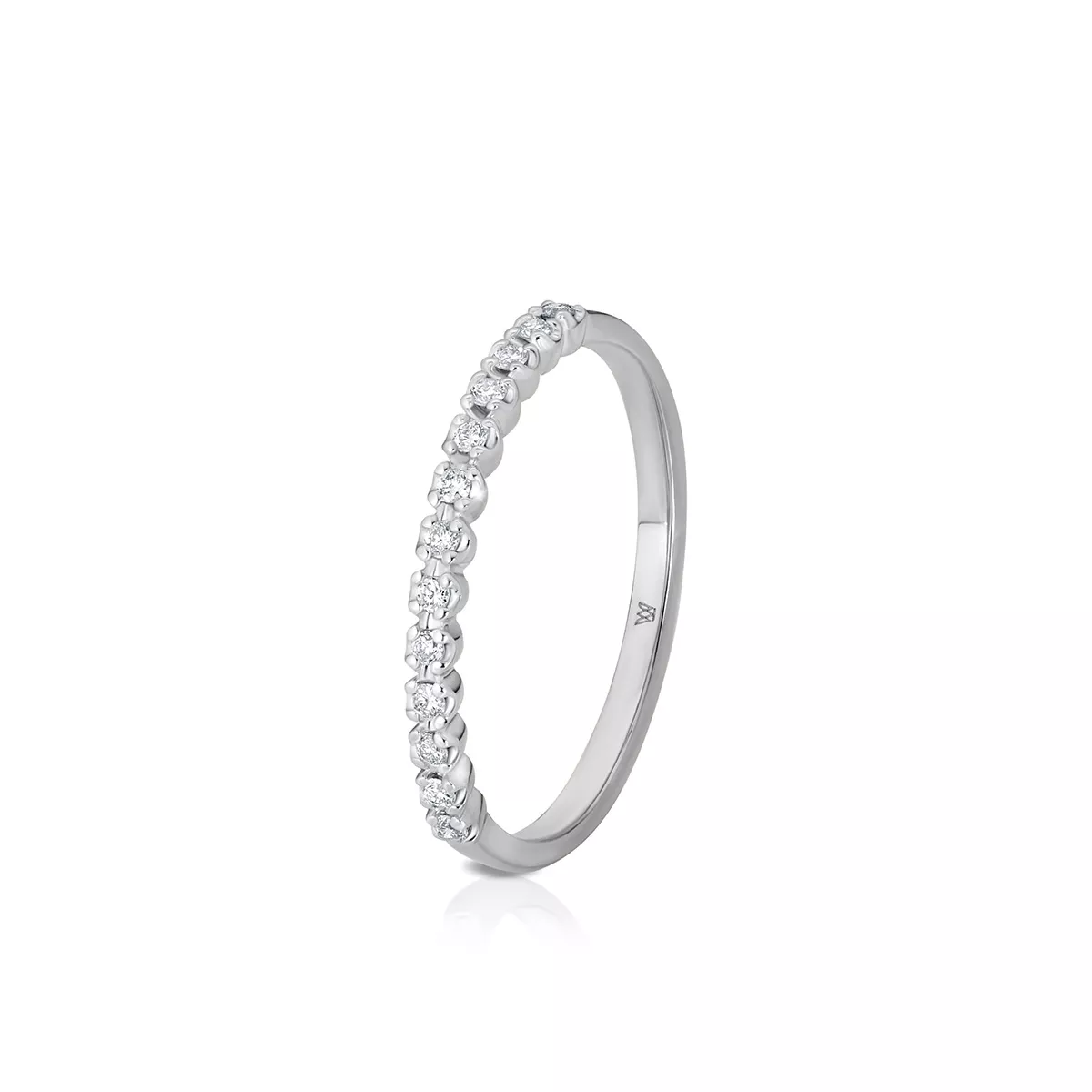 W.KRUK Pierścionek białe złoto z diamentami