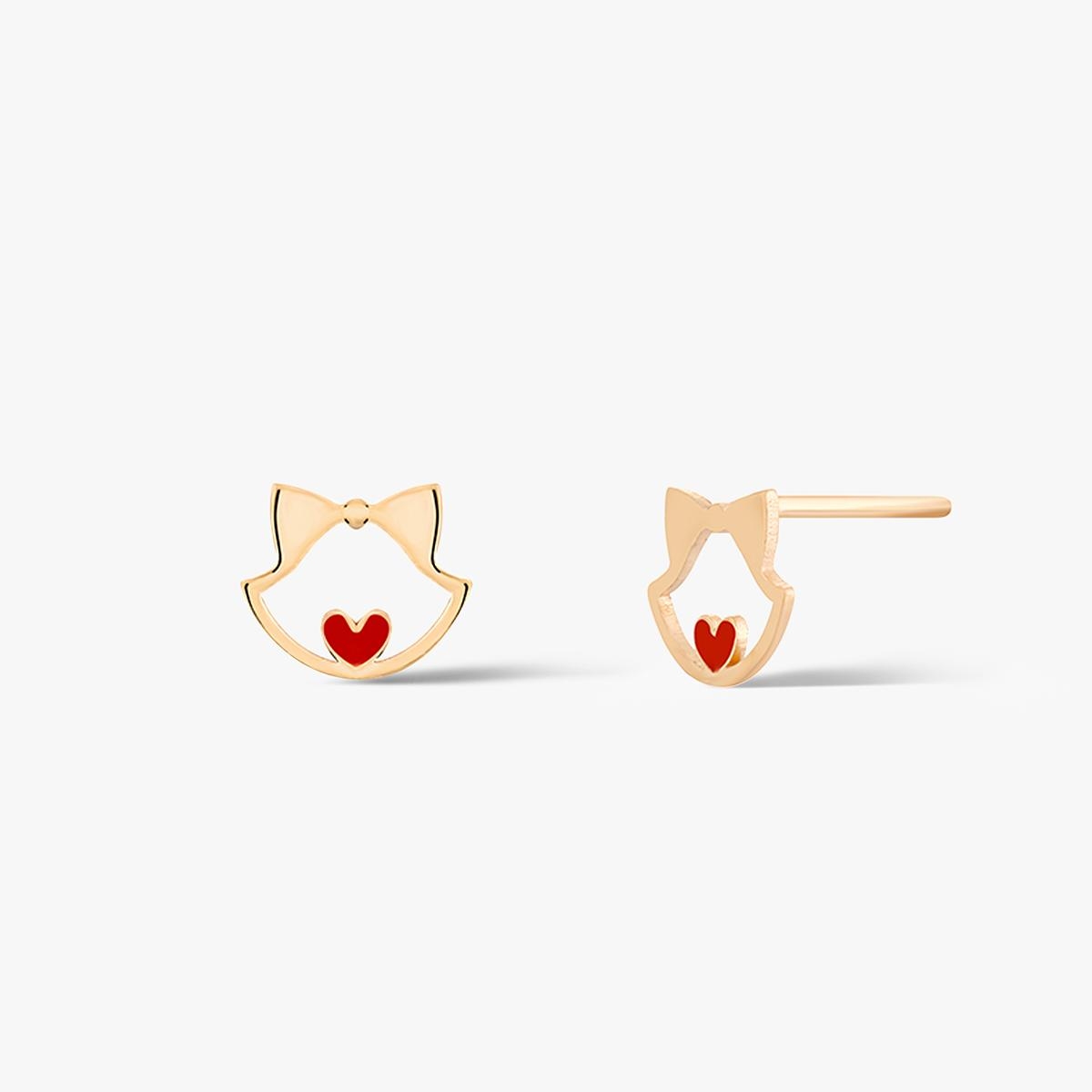 W.KRUK Kolczyki złote z serduszkiem
