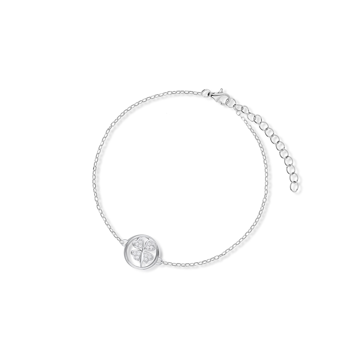 W.KRUK Bransoletka srebrna czterolistna koniczyna