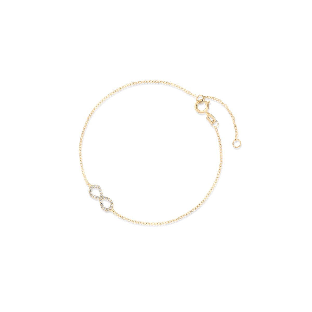 W.KRUK Bransoletka złota celebrytka nieskończoność z cyrkoniami