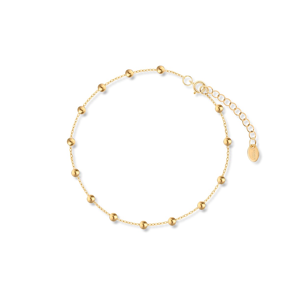 W.KRUK - Bransoletka srebrna pozłacana z kulkami