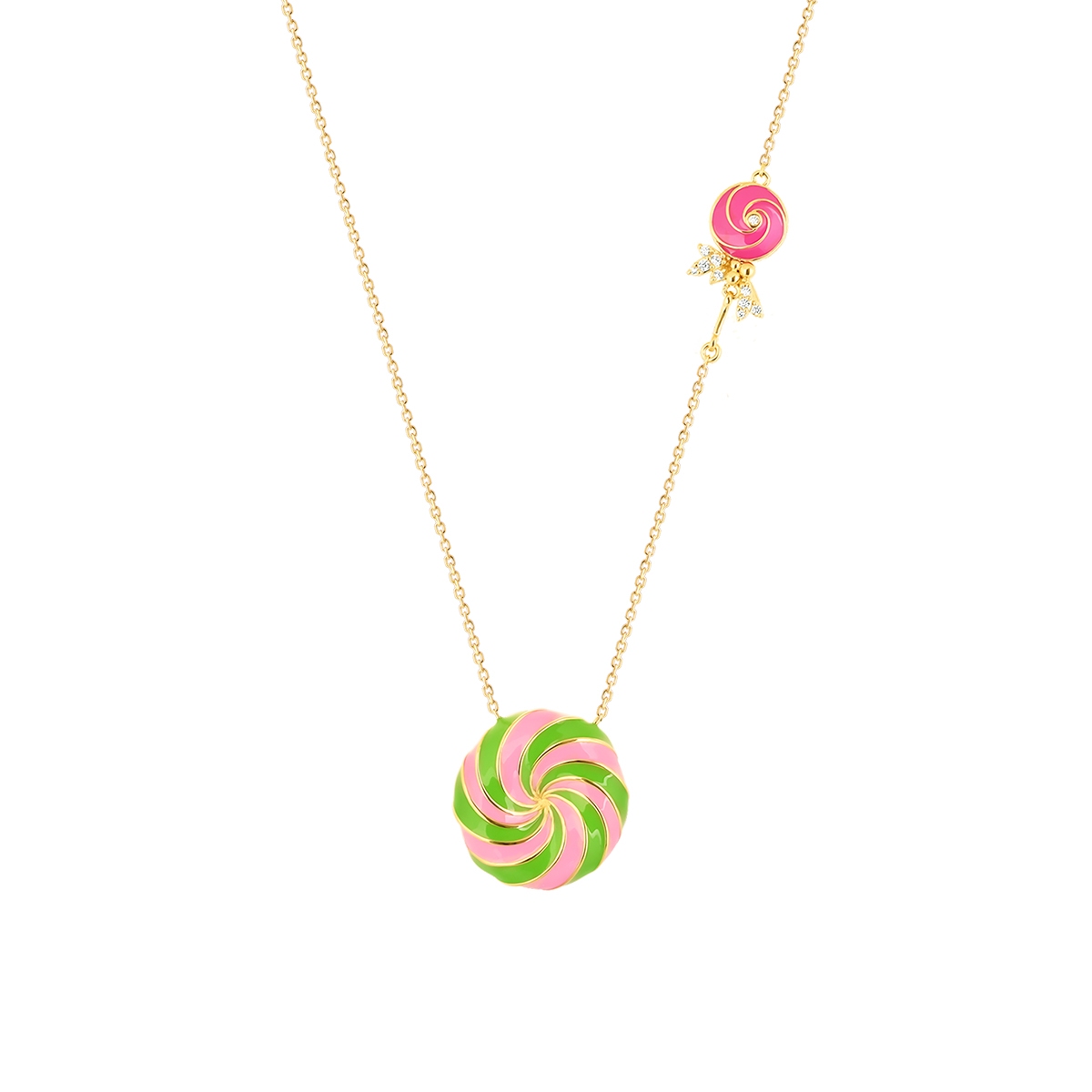 W.KRUK Naszyjnik z kolorową emalią Wonderland