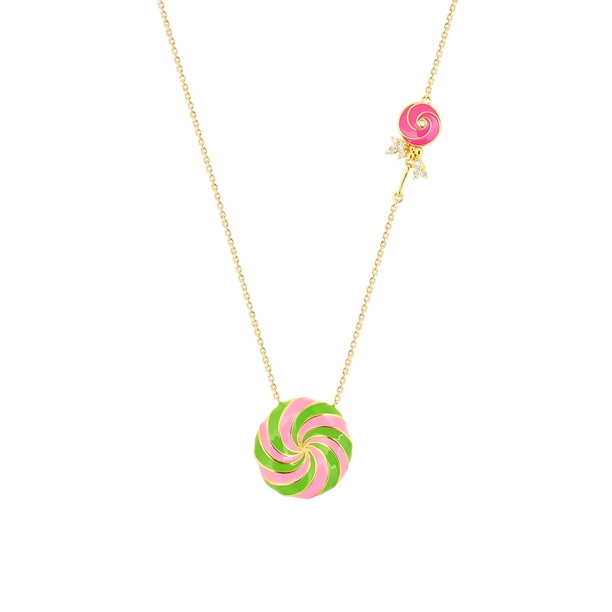 W.KRUK Naszyjnik z kolorową emalią Wonderland