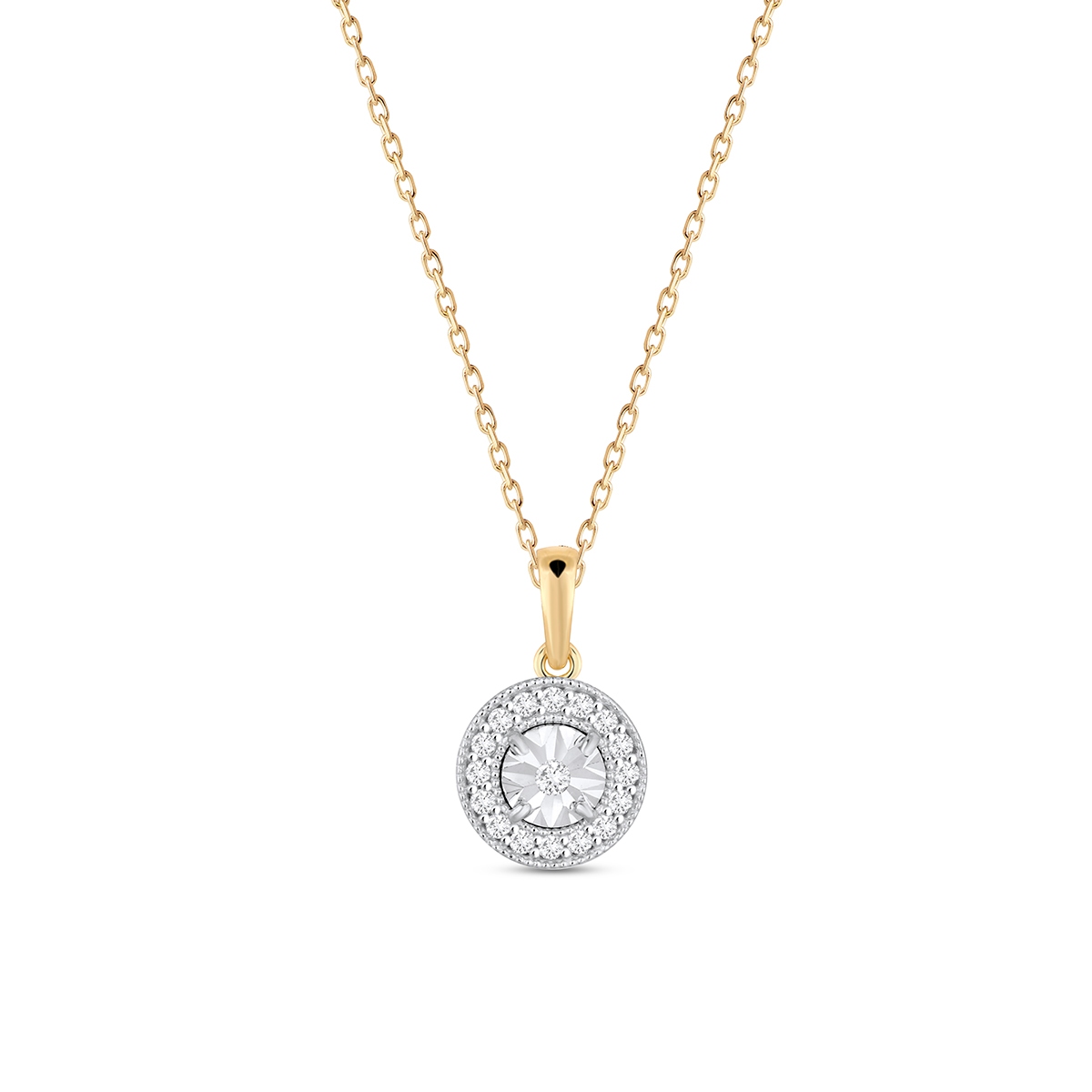 W.KRUK Wisiorek złoty kółko z cyrkoniami