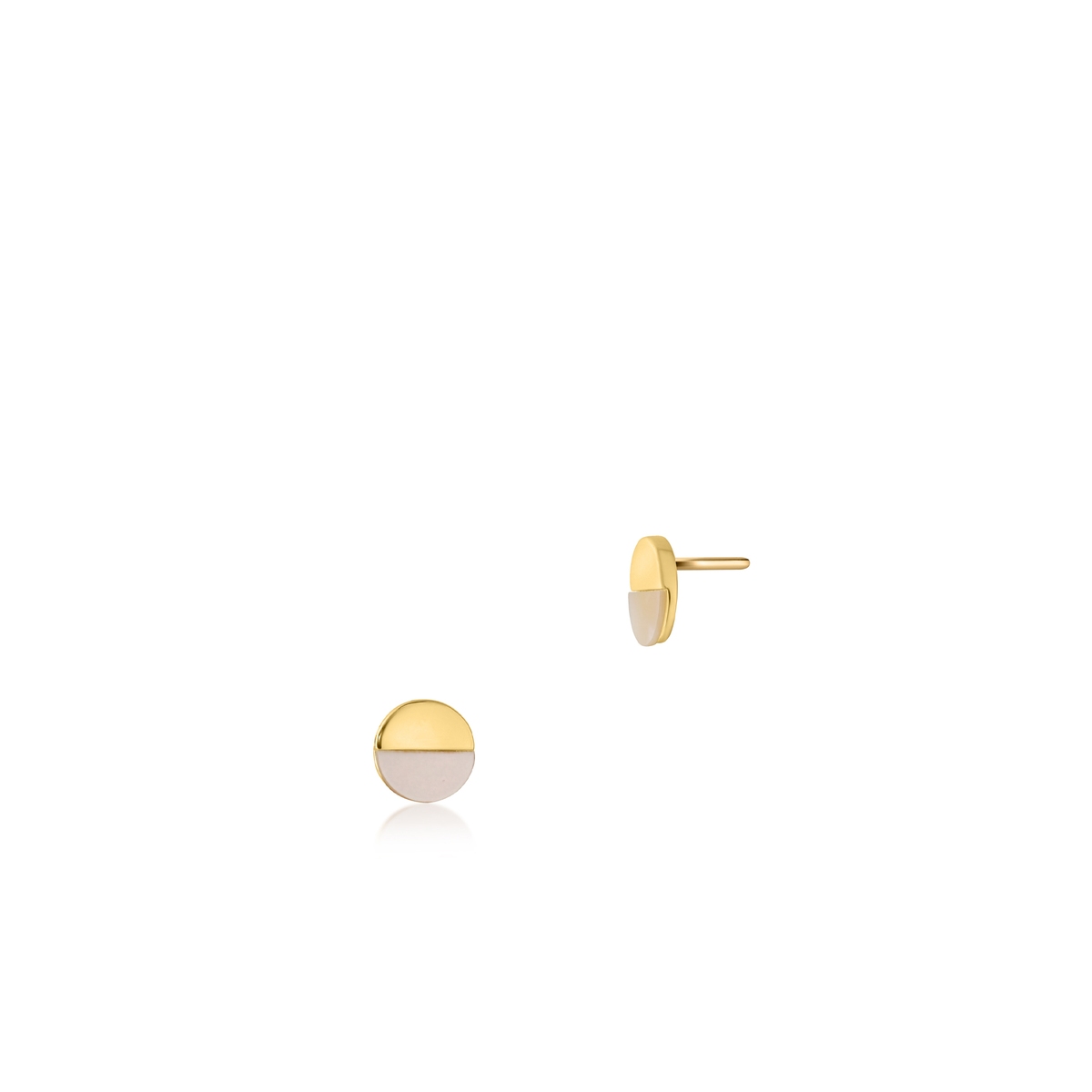 W.KRUK Kolczyki srebrne kółka z masą perłową