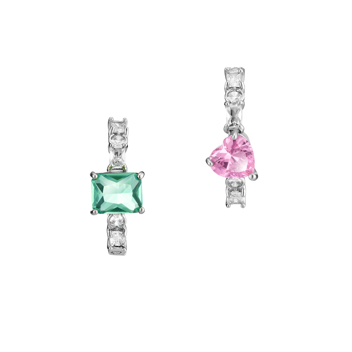 W.KRUK Asymetryczne kolczyki z cyrkoniami Basics