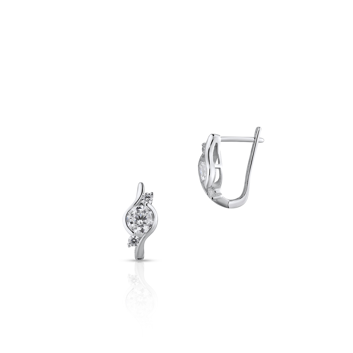 W.KRUK Kolczyki srebrne z cyrkoniami