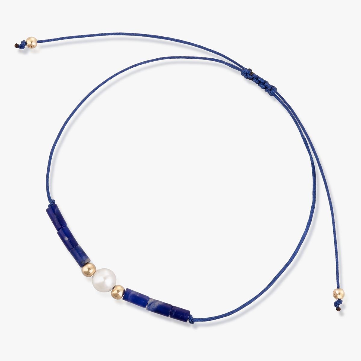 W.KRUK Bransoleta sznurkowa z perłą i sodalitami