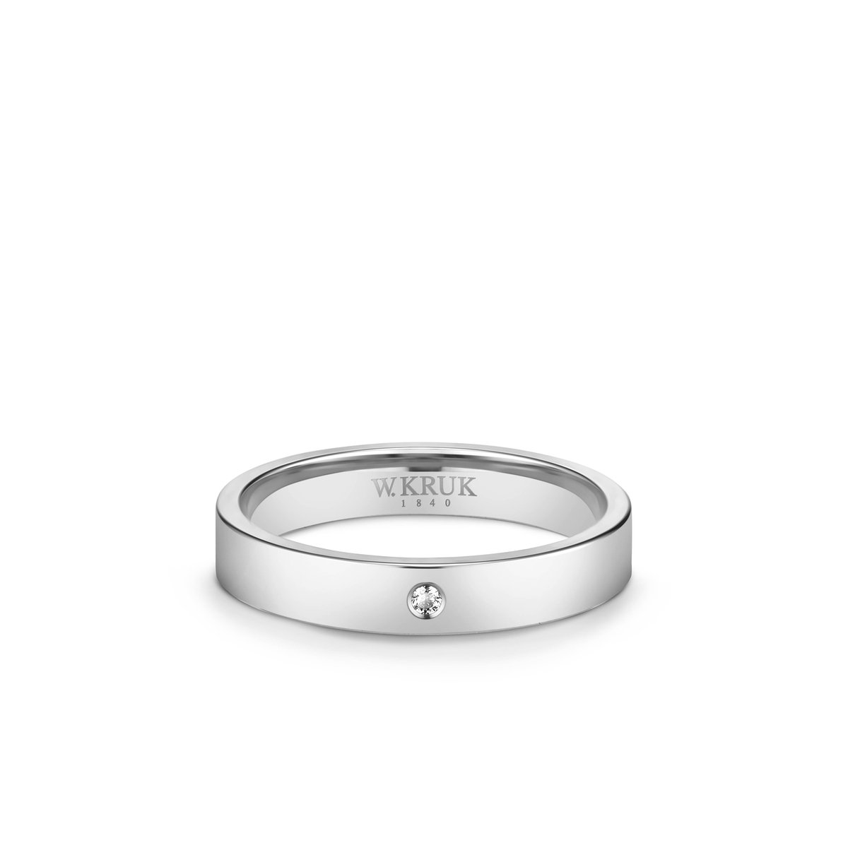 W.KRUK Obrączka złota z brylantem AURORA